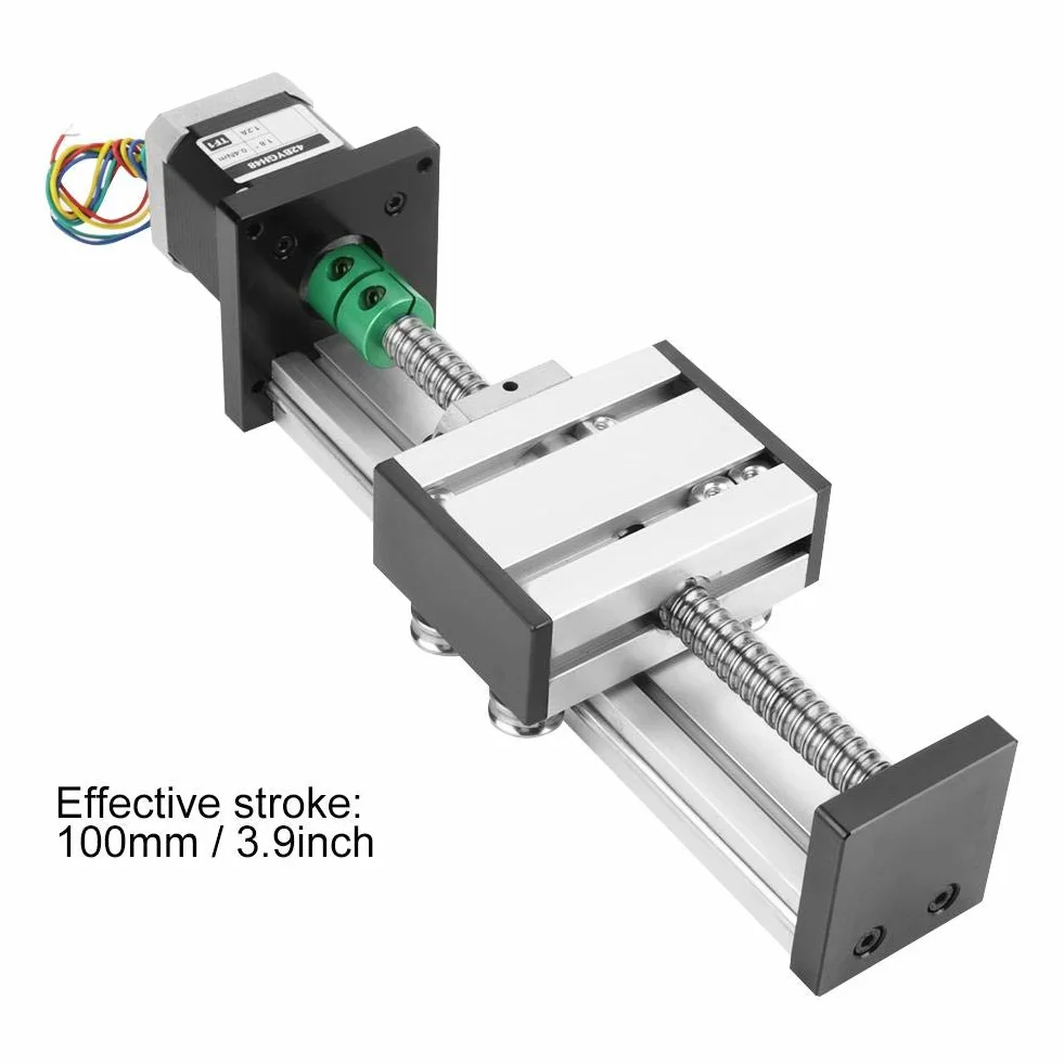 Siłownik liniowy napęd śrubowy 1204 100 mm z silnikiem krokowym do CNC