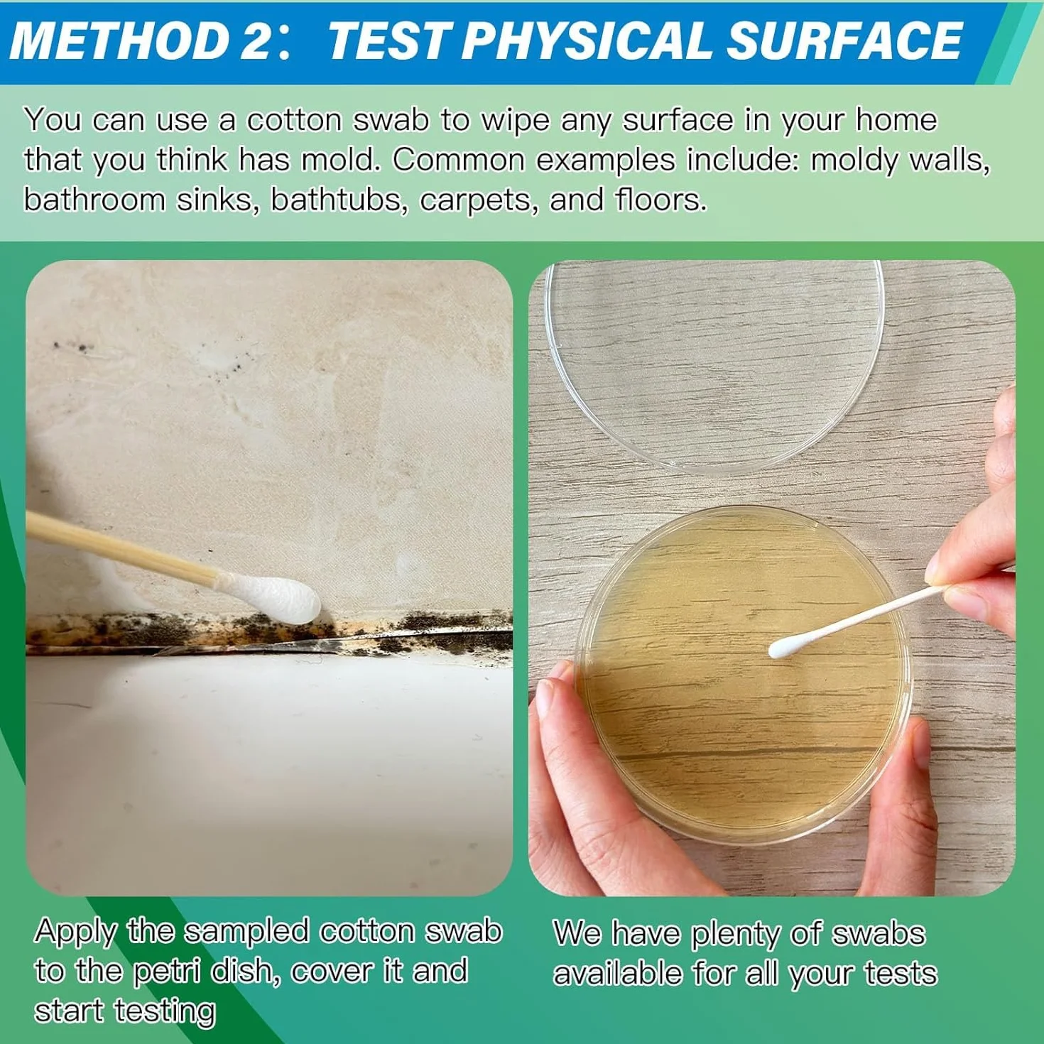 Zestaw do testowania pleśni, 12 testów wykrywających, HVAC, wykrywacz pleśni DIY