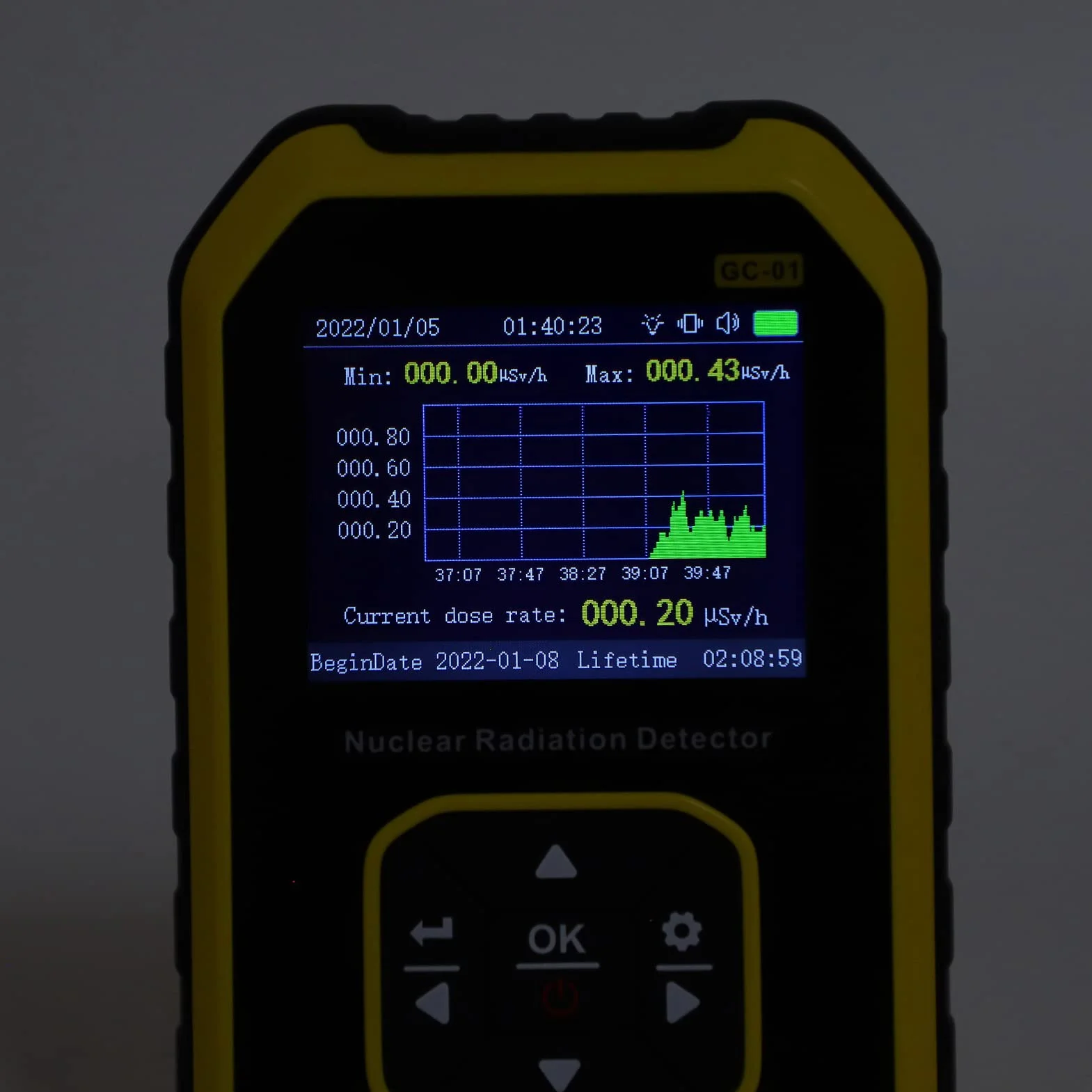 Licznik Geigera Detektor Promieniowania Jądrowego, Wyświetlacz LCD Dozymetru Promieniowania, Przenośny Ręczny Miernik Promieniowania Rentgenowskiego β γ Beta Gamma z możliwością