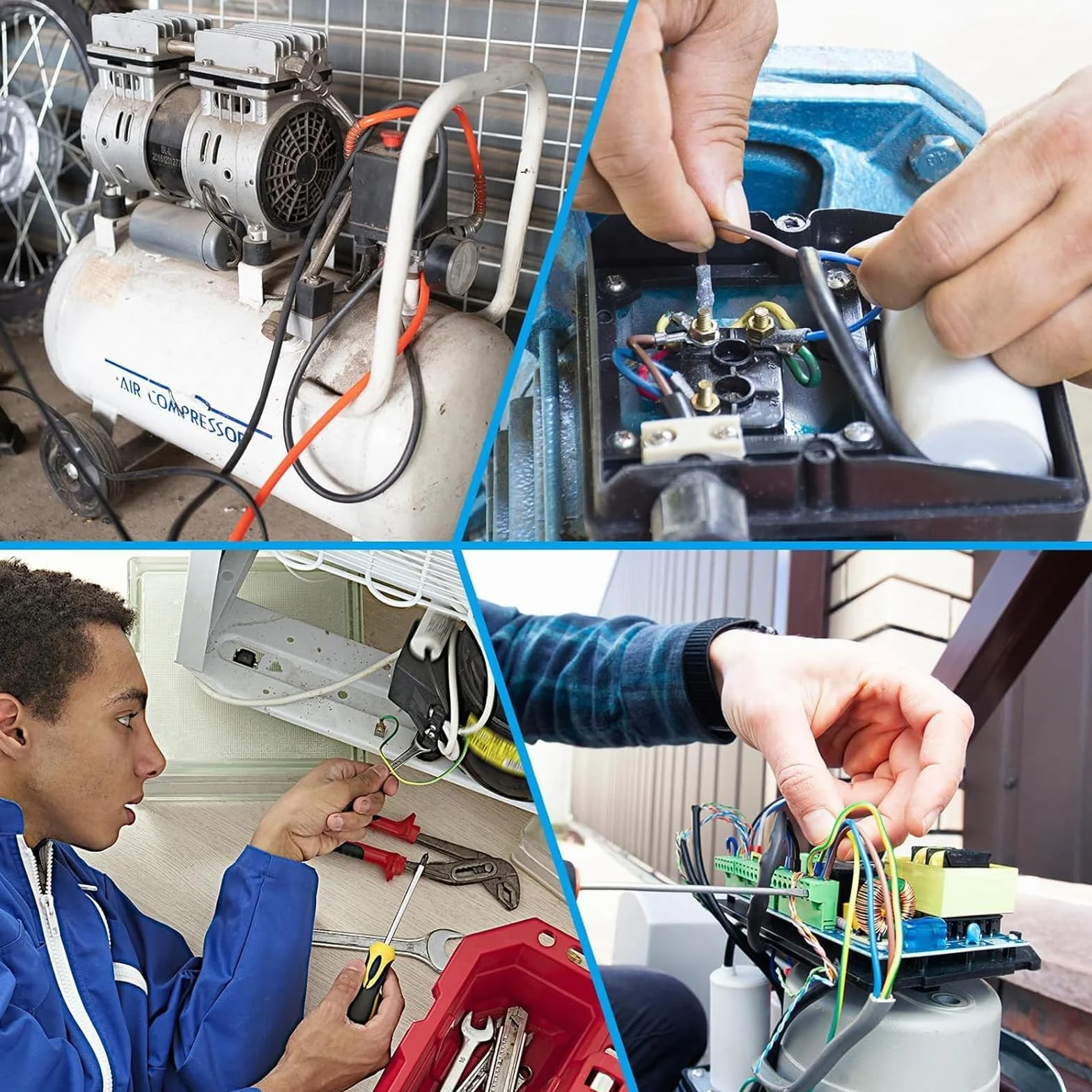 PATIKIL Kondensator rozruchowy 4uF CBB60, 2 sztuki kondensatora z 2 przewodami, silnik rozruchowy AC 450 V o częstotliwości 50 Hz/60 Hz, odpowiedni biały