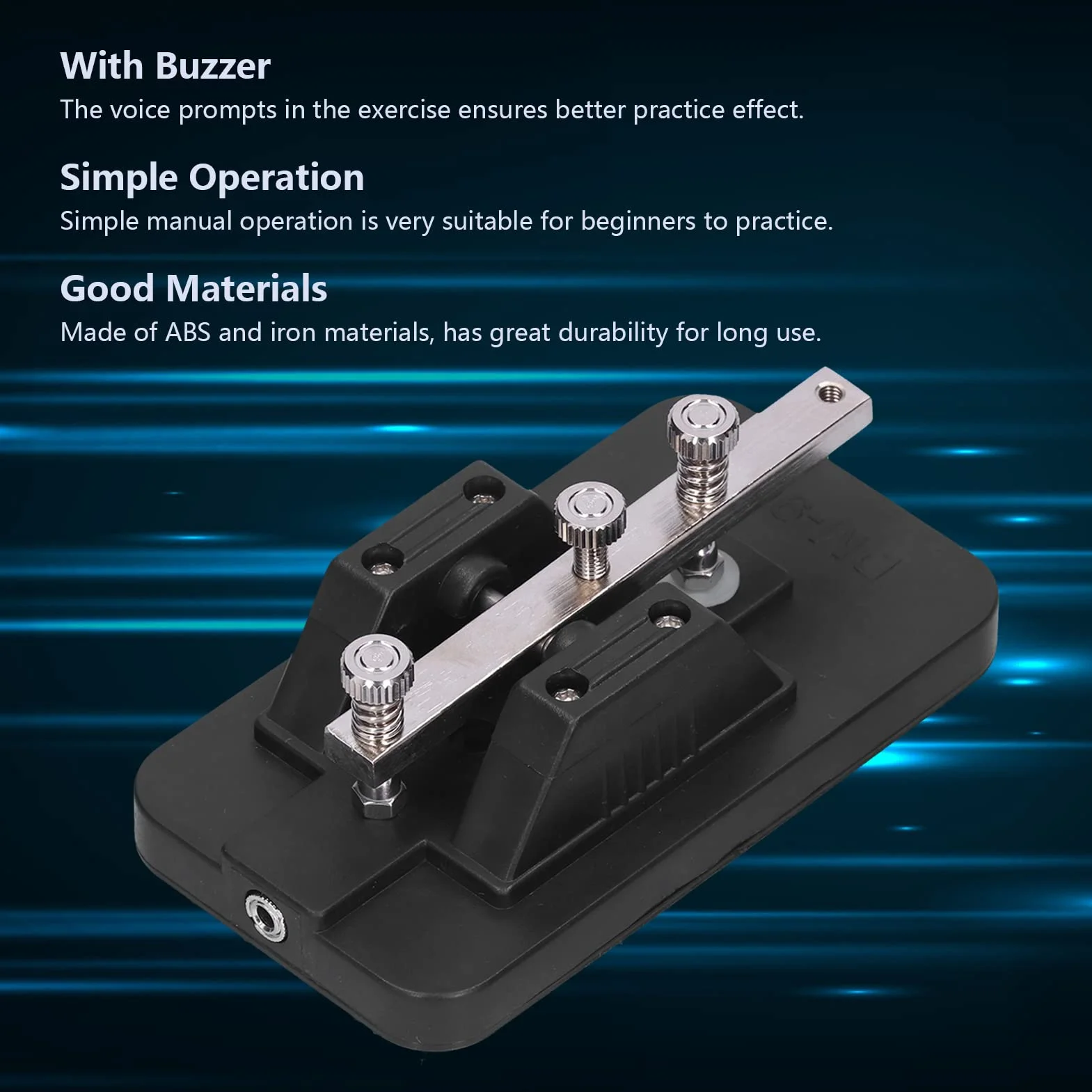 Morse Key, Morse Tapper Manual CW Practice Tool, Morse CW Telegraph Straight Key, z brzęczykiem dla początkujących,