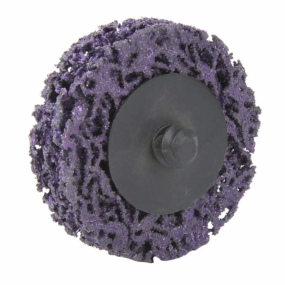Ściernica, 5 szt. 5 cm 50 mm Poly Strip Disc Roll Lock ściernica do usuwania rdzy dostępna w kolorze wielokolorowym, fioletowym, czarnym, polerowanym dyskiem (5 cm, fioletowy)