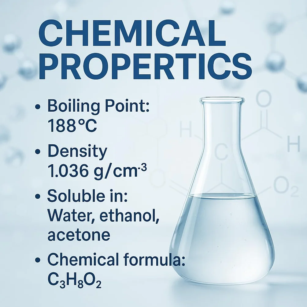 GiDeli Glikol propylenowy 99,5% 1 l glikol monopropylenowy (PG) rozpuszczalnik do kosmetyków, farmaceutyków, chemii, przemysłu, laboratoriów i zastosowań technicznych