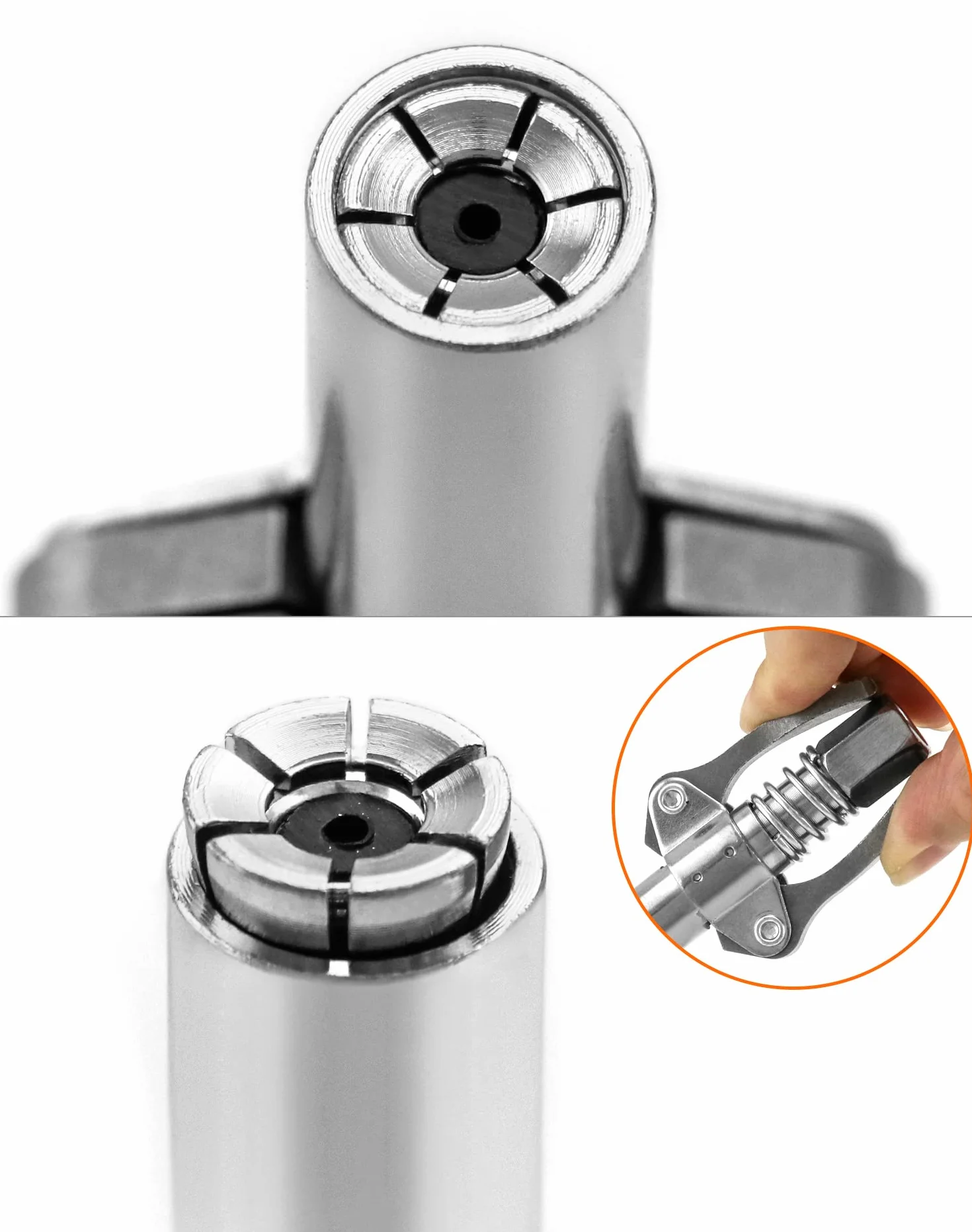 QWORK® Smarownica ustnik 1/8" NPT 10000 PSI G złączka podwójna rękojeść gwint wewnętrzny 10mm, odpowiednia do standardowych smarowniczek M6/M8/M10/M12/M14