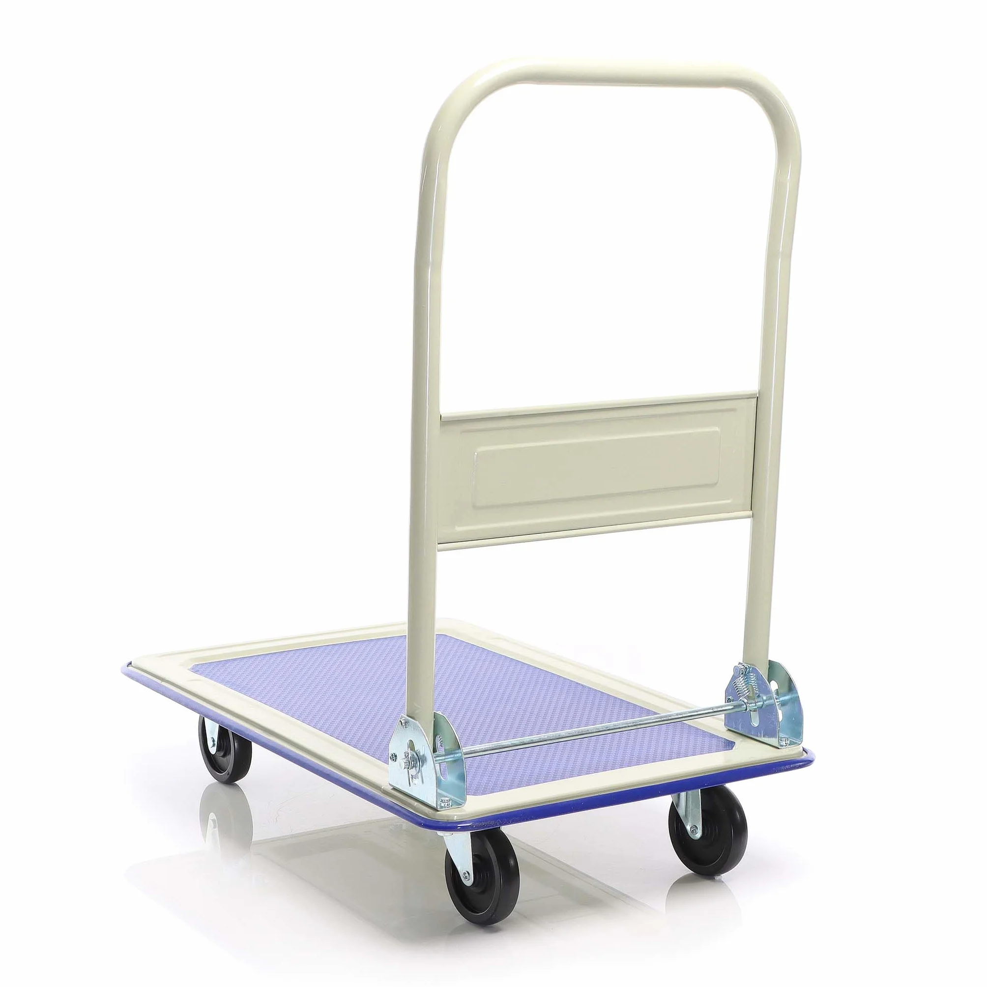 Wózek platformowy Wiltec do 150 kg 720x475x840 mm, składany wózek transportowy z uchwytem pałąkowym i powierzchnią ładunkową pokrytą gumą, pomoc w transporcie