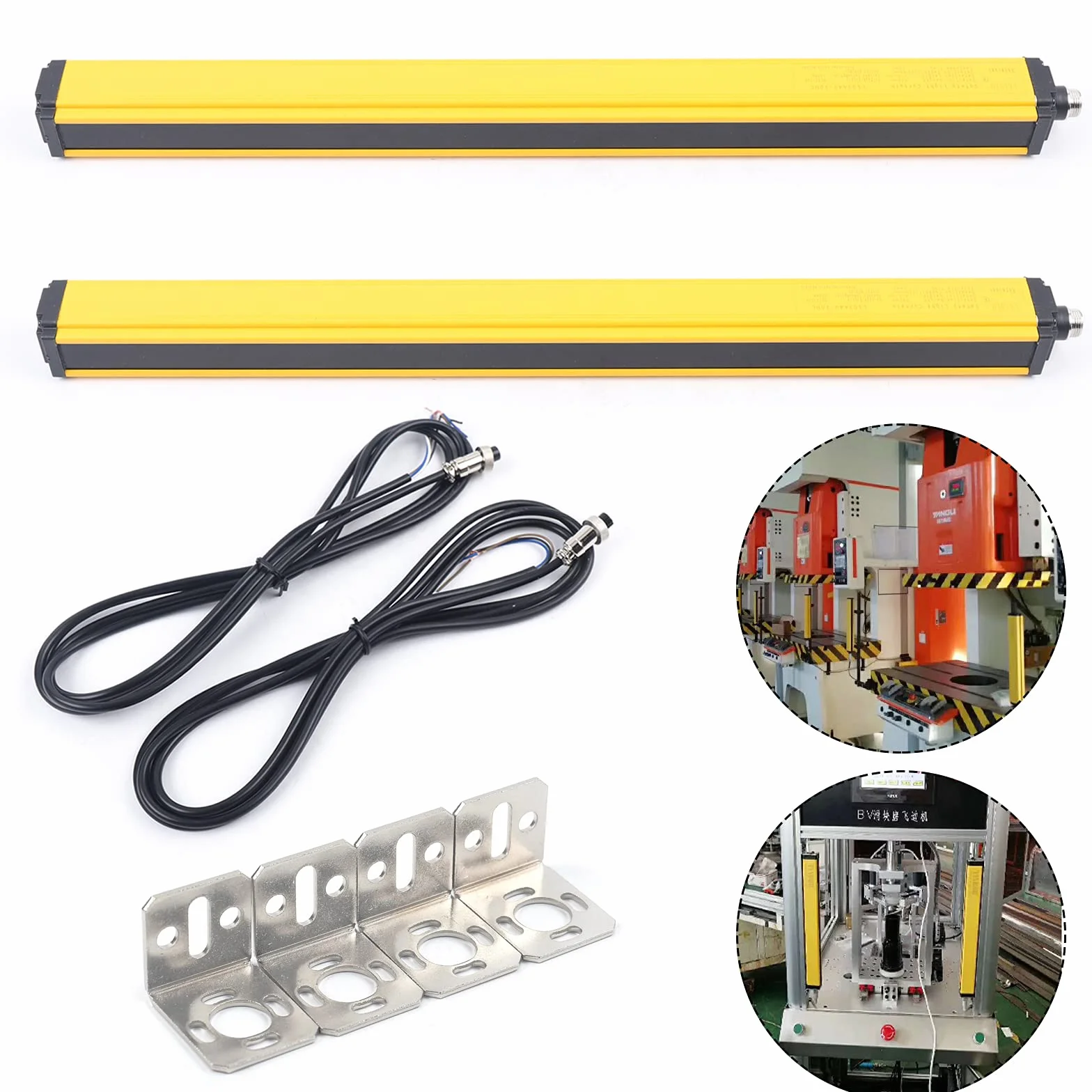 Czujnik kurtyny świetlnej DC 24-30V 10 promieni 360mm ochrony bezpieczeństwa żółty