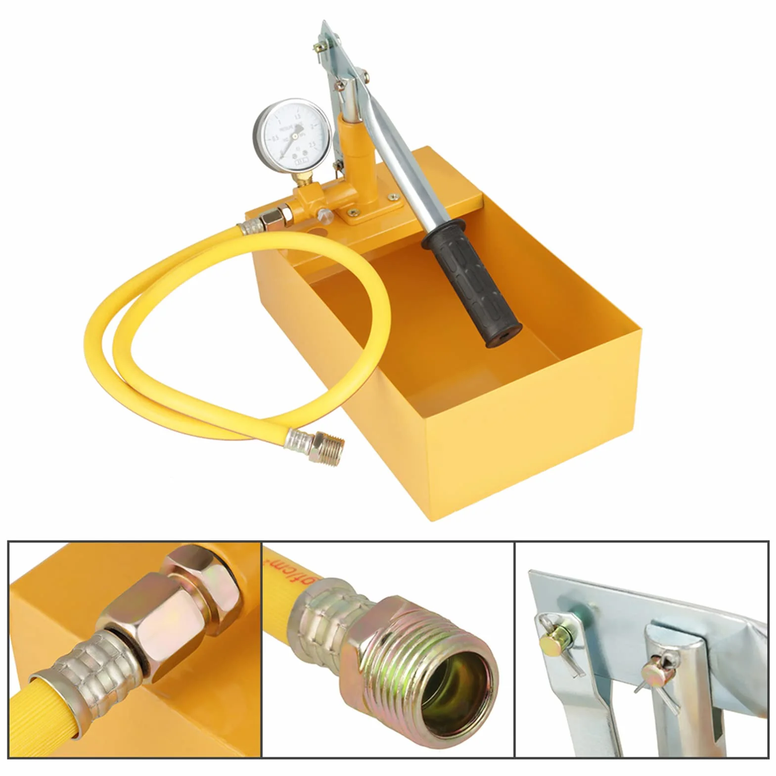 Pompa do Testowania Ciśnienia Wody Hydrostatyczna Pompa Testowa żółta Aluminiowa 2.5Mpa 25Kg Ręczna Hydrauliczna Pompa do Testowania Ciśnienia Wody Narzędzie do Testowania
