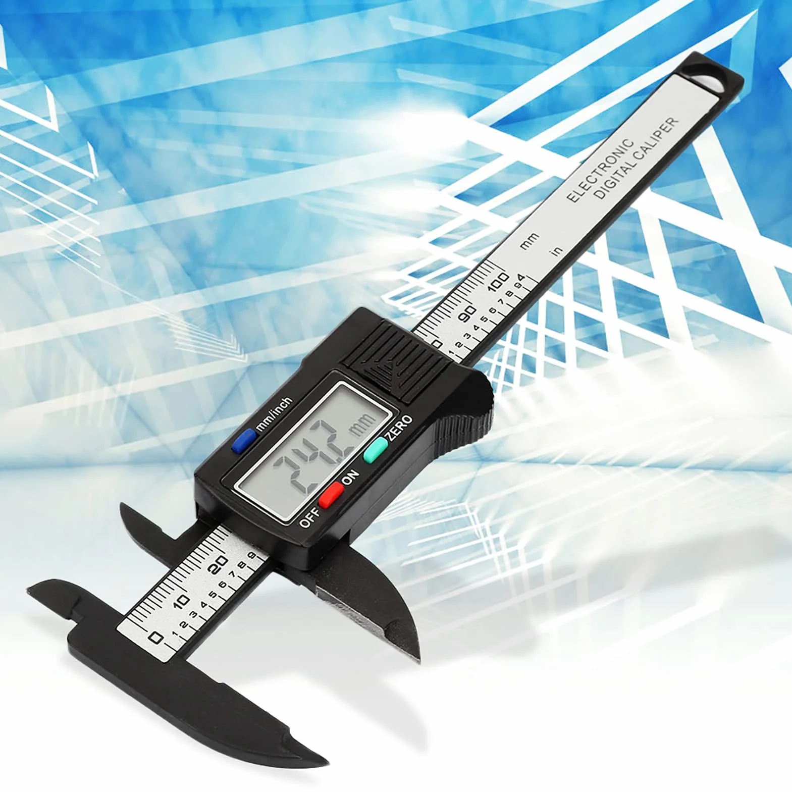 Praktyczna 100 Mm Plastikowa Elektroniczna Suwmiarka Cyfrowa z Dużym Ekranem LCD