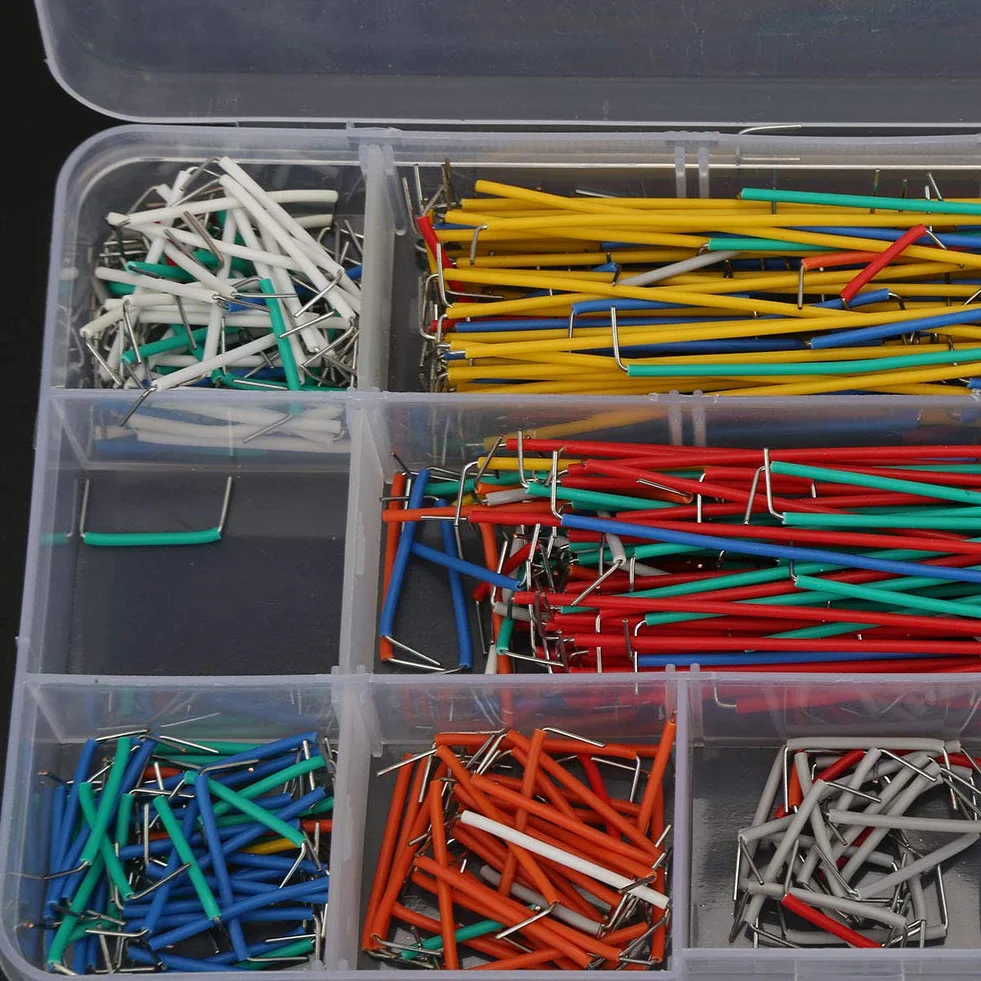 560 sztuk zworki do krojenia chleba 14 różnych długości kabel do krojenia chleba zestaw kabli rozruchowych z przezroczystym plastikowym pudełkiem, deska do krojenia chleba