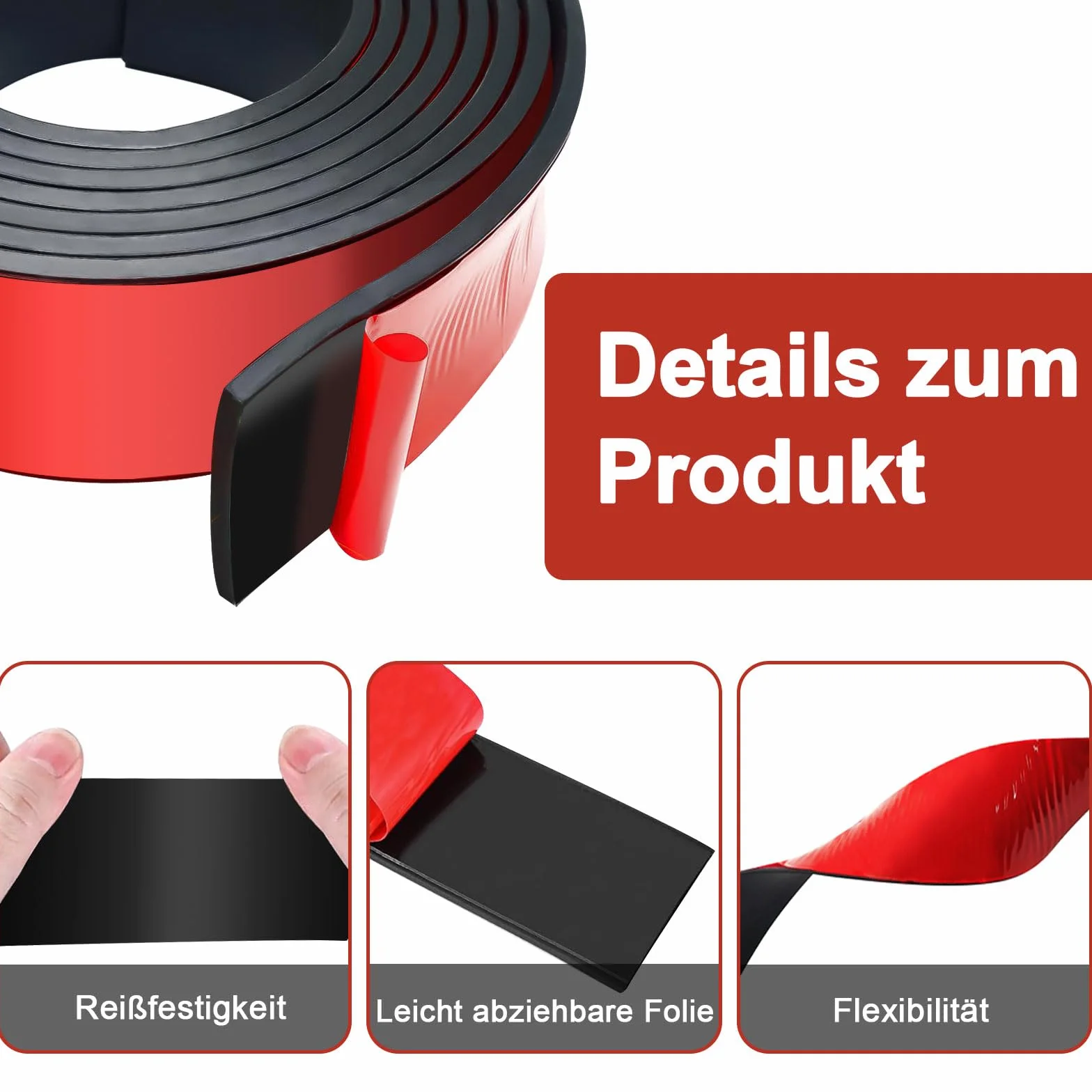 Samoprzylepne paski gumowe uszczelniające 3 m 25 x 3 mm neoprenowa taśma