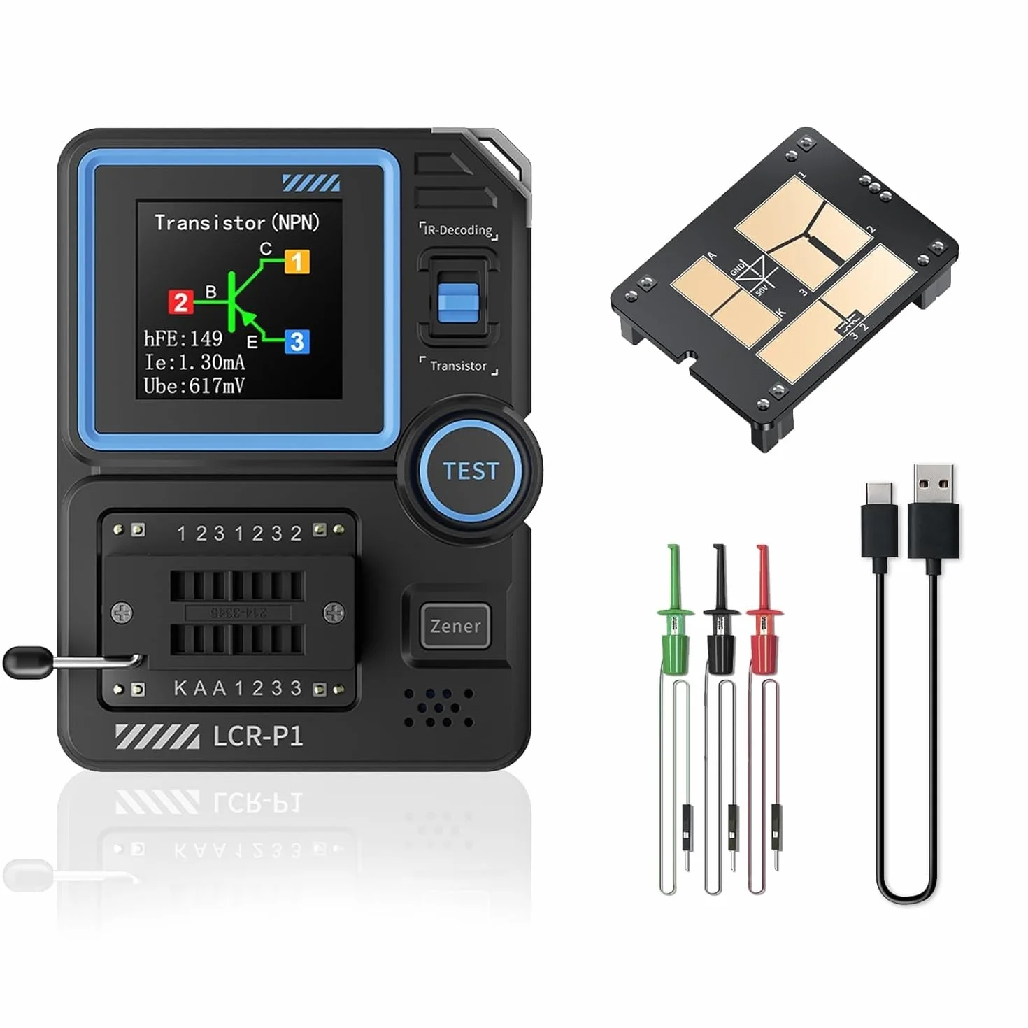 DEWIN LCR-P1 Tester tranzystorowy wielofunkcyjny kondensator rezystor