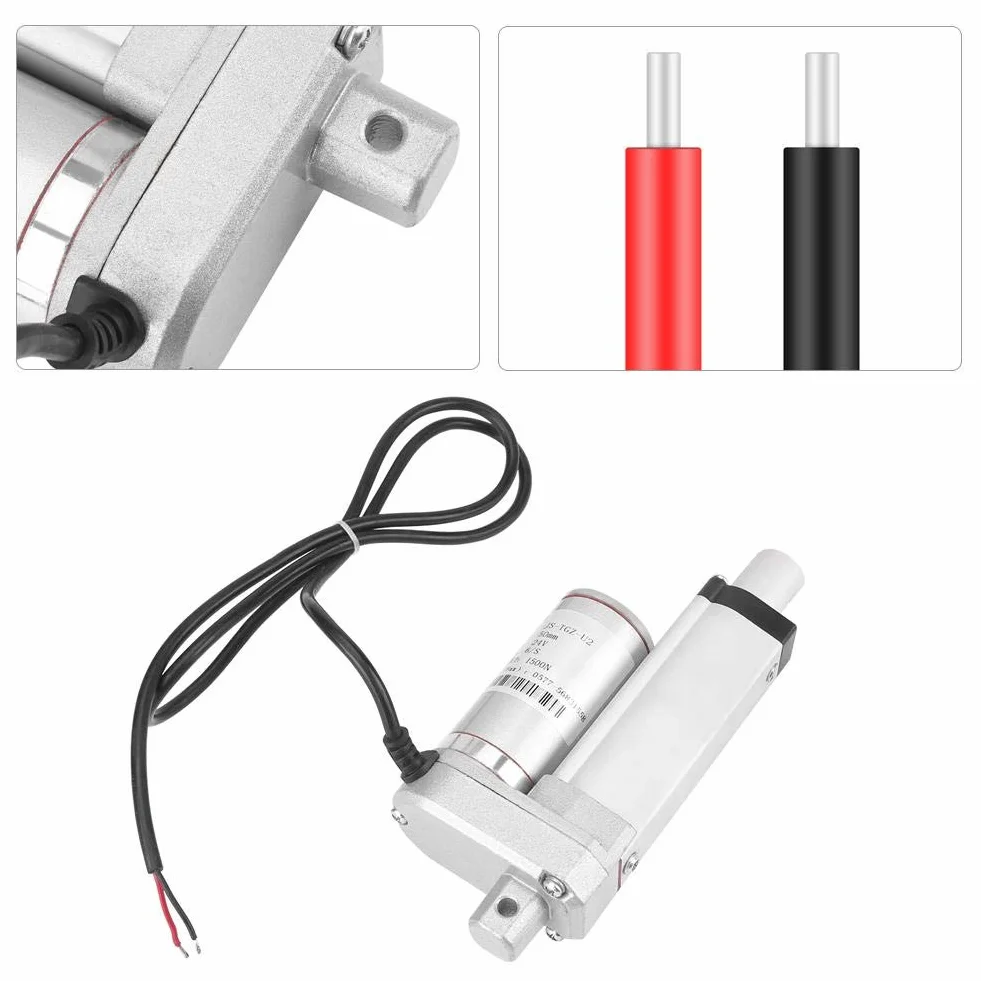 Siłownik liniowy DC 12V Silnik elektryczny podnośnika 140KG do automatycznych siłowników liniowych do samochodów, przemysłowego elektrycznego systemu podnoszenia, łóżek elektrycznych i przemysłu maszynowego (50 mm)