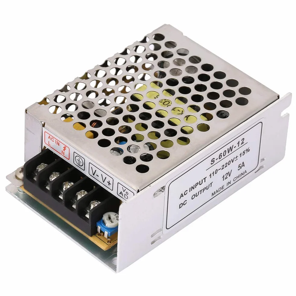 Zasilacz LED 12V 5A AC/DC 60W regulowany uniwersalny