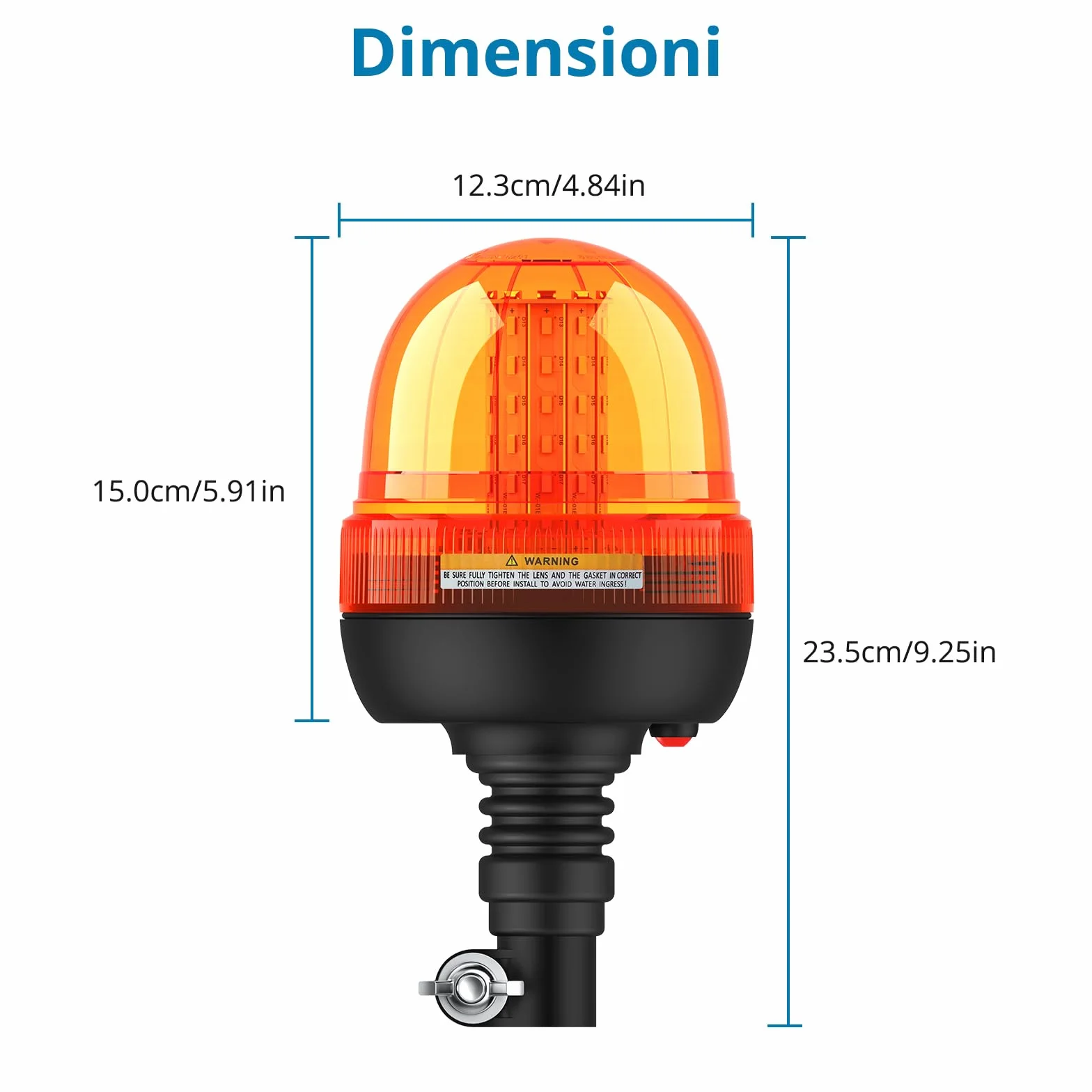 AUTOUTLET Lampa Ostrzegawcza LED 60 diod 12V/24V Amber R10 E9 Wodoodporna