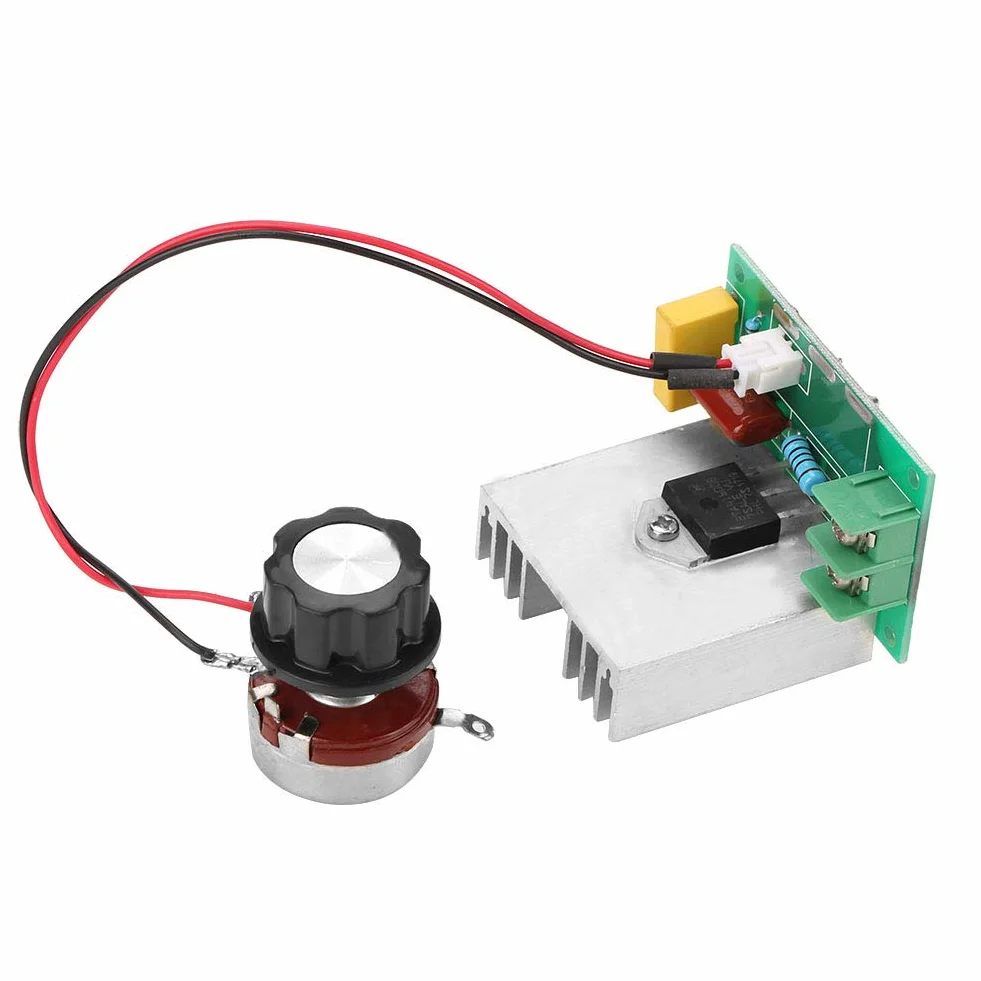 Regulator prędkości obrotowej do silników prądu przemiennego, 4000 W, 40 A, regulator napięcia, ściemniacz LED, do sterowania lampami do urządzeń gospodarstwa domowego, bezstopniowa regulacja 0,220 V