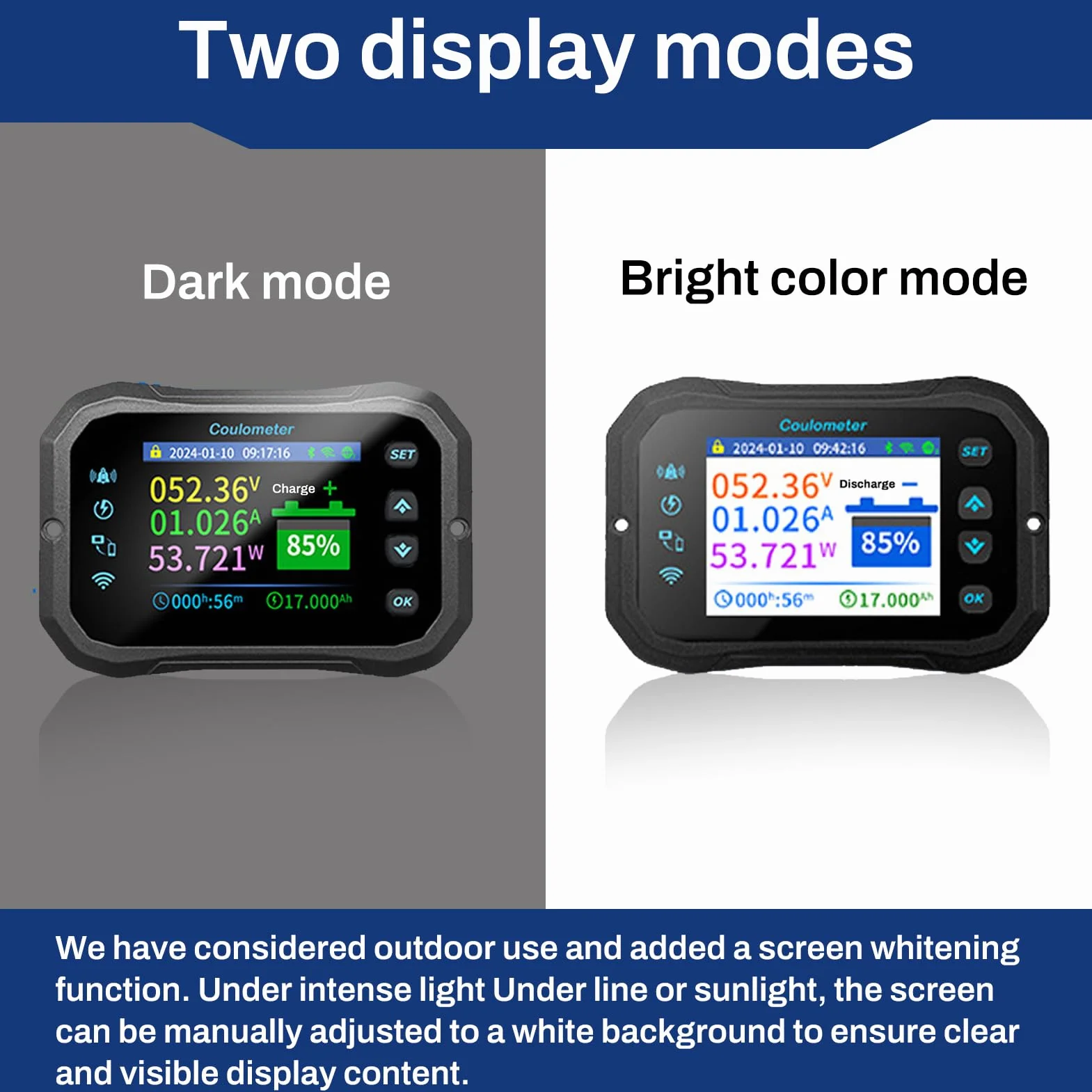 Monitor baterii 100 A, WiFi, 12 V, 24 V, 36 V, 48 V, 72 V, wyświetlacz napięcia 10 – 100 V, aplikacja zdalnego sterowania, monitor baterii Caravan Battery Guard (KM110F z alarmami)