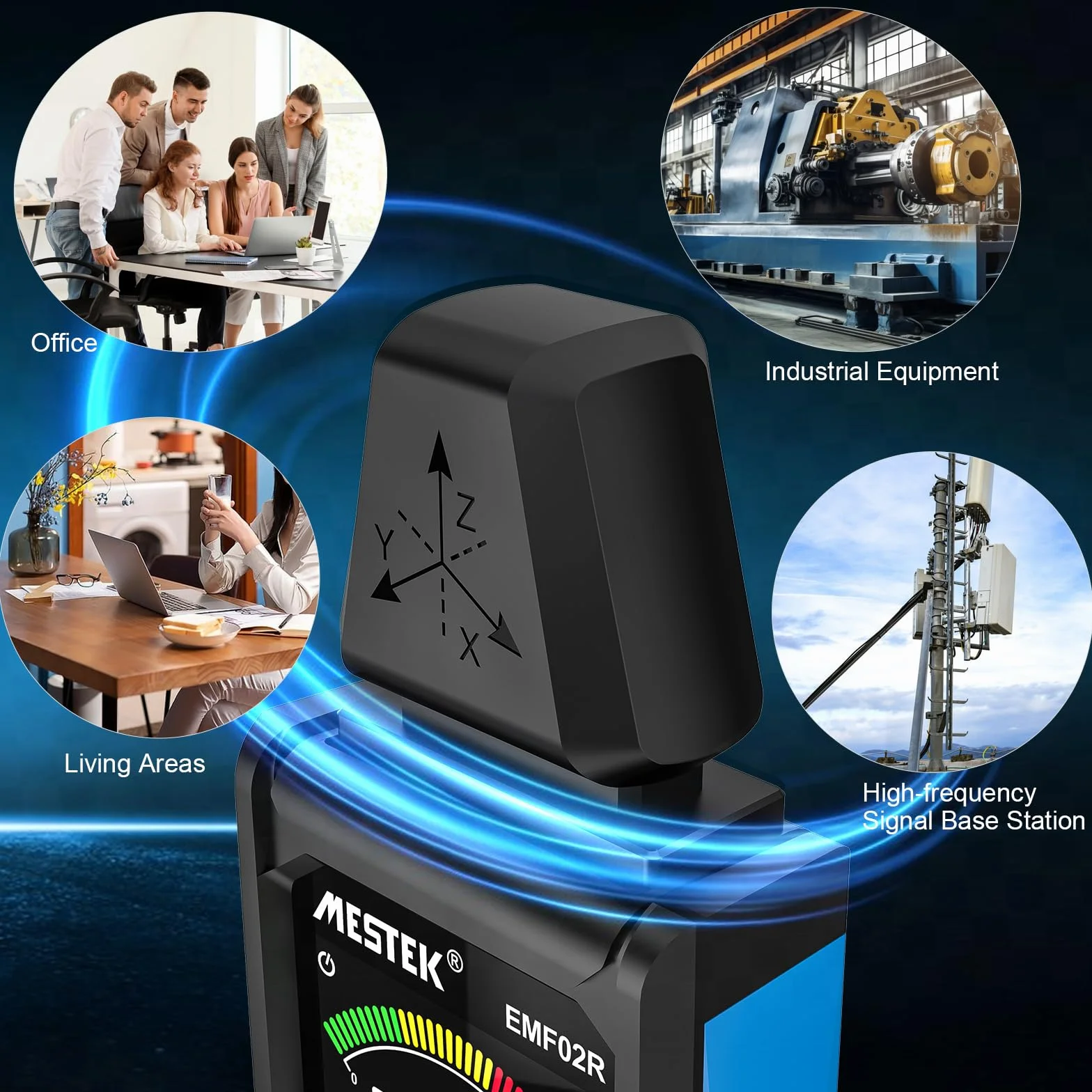 Detektor EMF, MESTEK 5 w 1 Miernik EMF Detektor Promieniowania, pole Elektryczne, Miernik Natężenia pola Magnetycznego, Czytnik EMF Domowe Wykrywanie EMF i Polowanie na Duchy