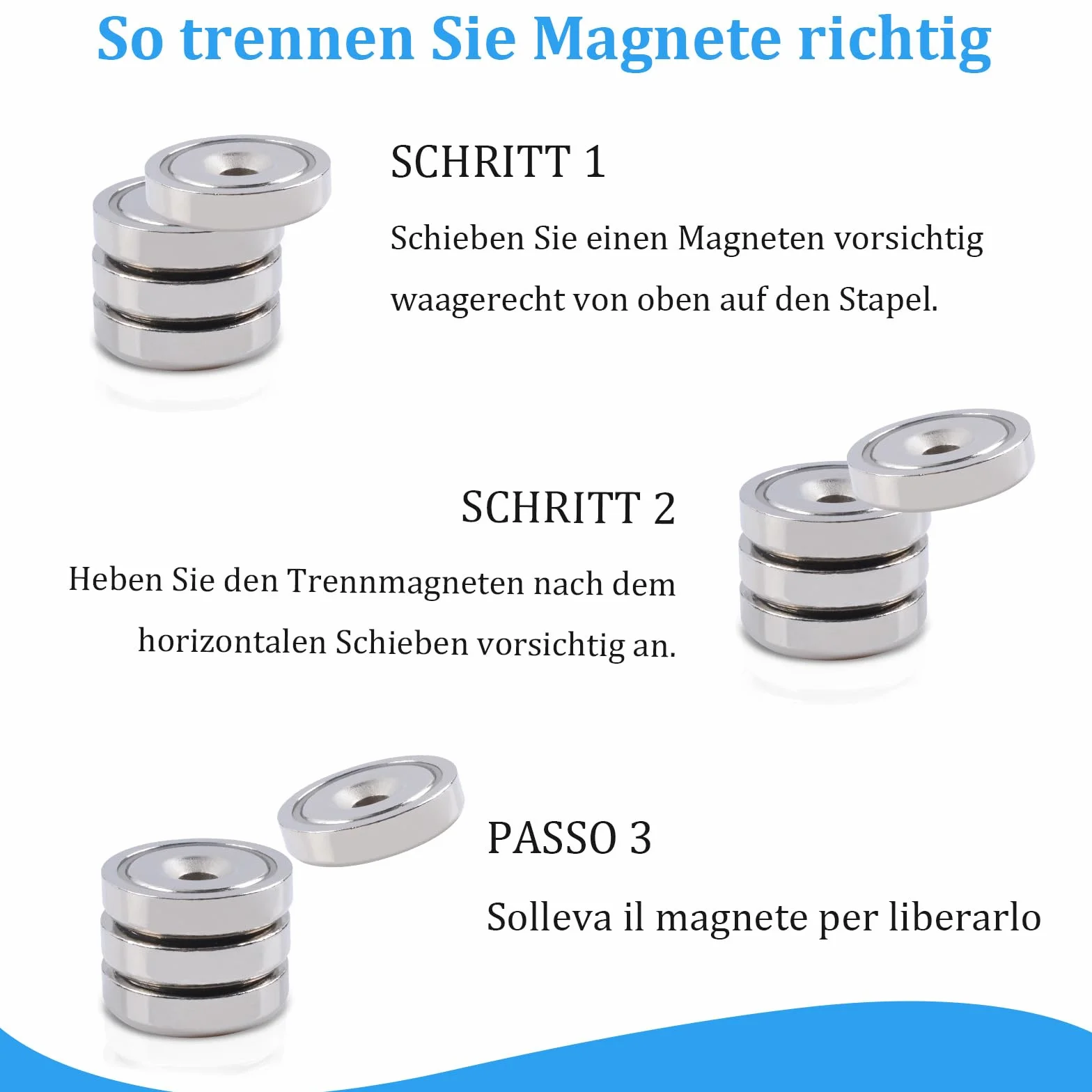 Magnesy neodymowe z otworem 10 kg 20 mm okrągłe garnkowe 8 sztuk