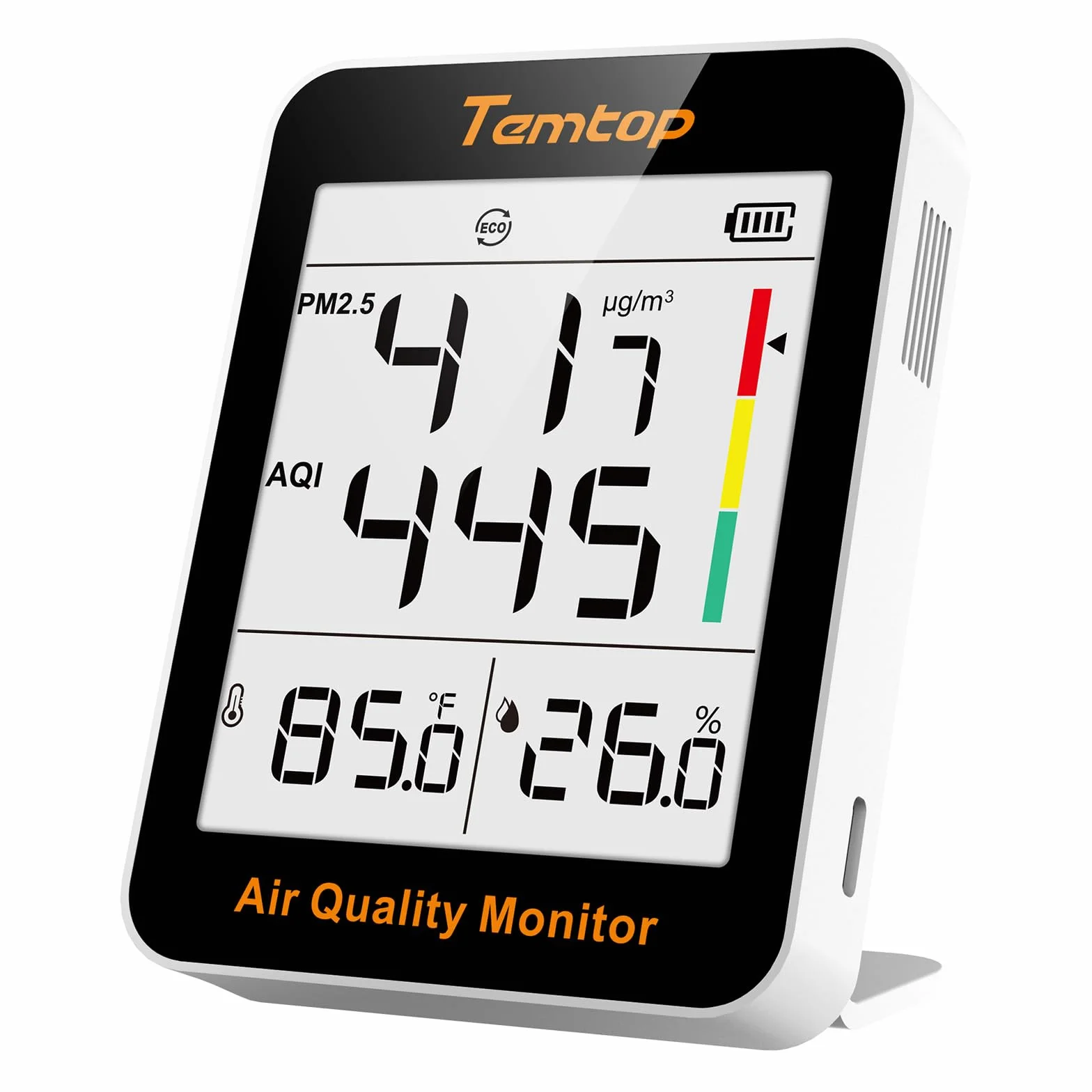 Temtop Monitor jakości powietrza PM2.5 wewnętrzny cyfrowy higrometr termometr monitor wilgotności do domowego biura sypialni salonu S1 up