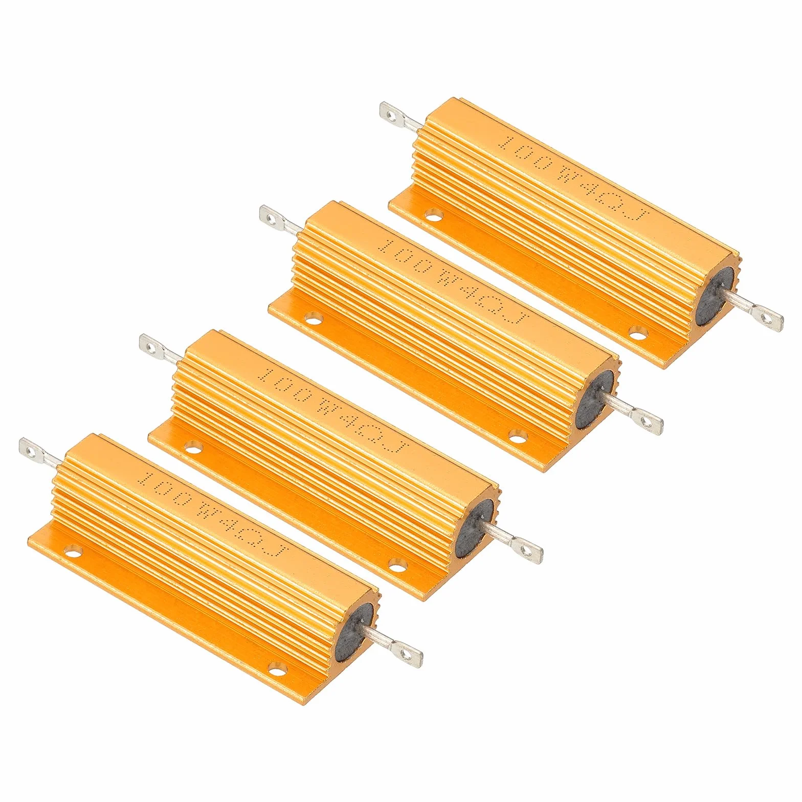 PATIKIL 100W 4 Ohm Rezystor w Aluminiowej Obudowie 4-pak Rezystor Mocy 5% Tolerancji