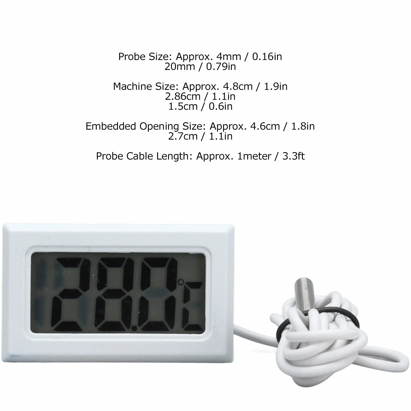 2 szt. Elektroniczny Miernik Temperatury 2s odśwież Cyfrowy Termometr LCD Termometr do Lodówki Monitor Termostat z sondą (biały*2)
