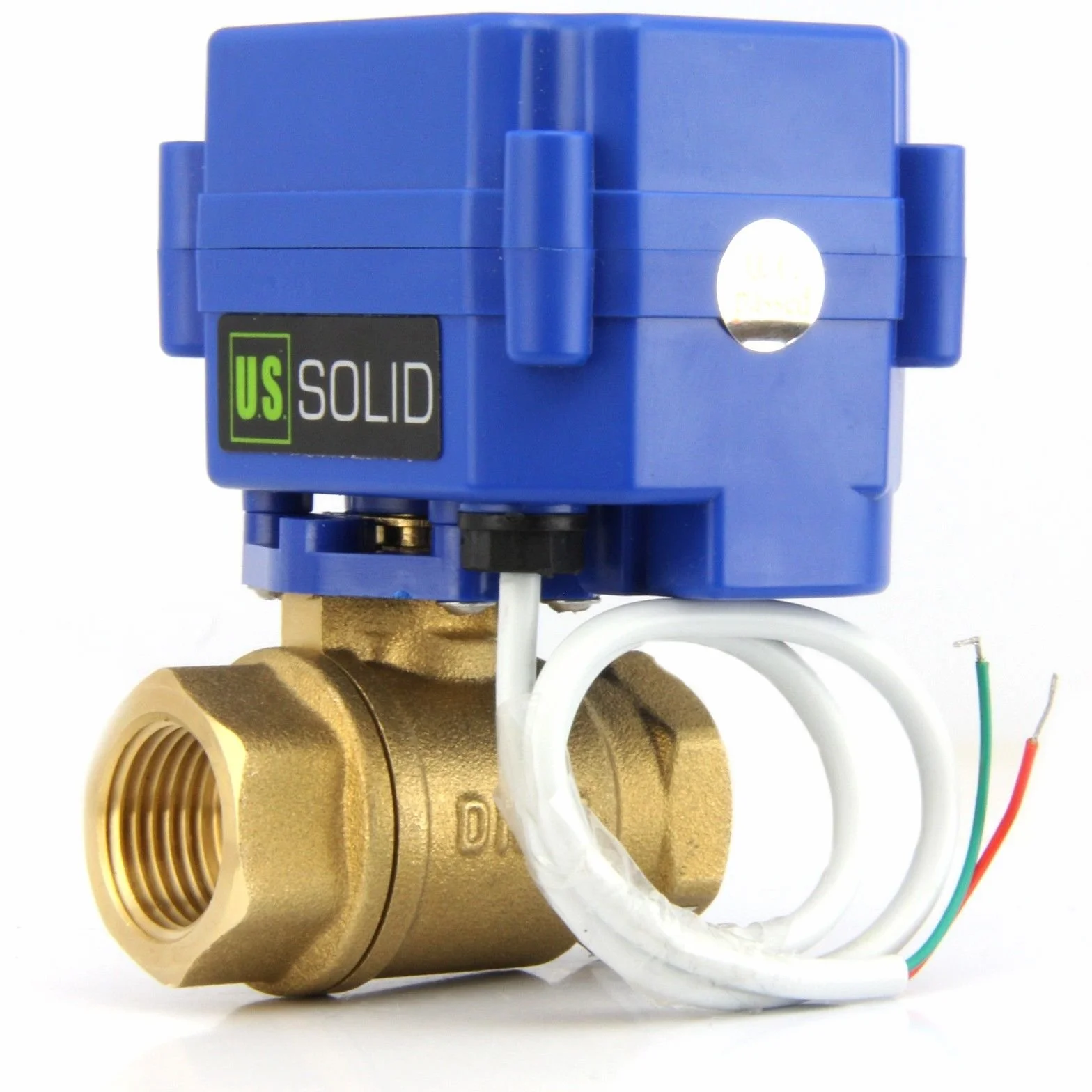 U.S. Solid 1/2" mosiężny zawór kulowy 220 V AC DN15 elektryczny pełny port 2-przewodowy automatyczny powrót