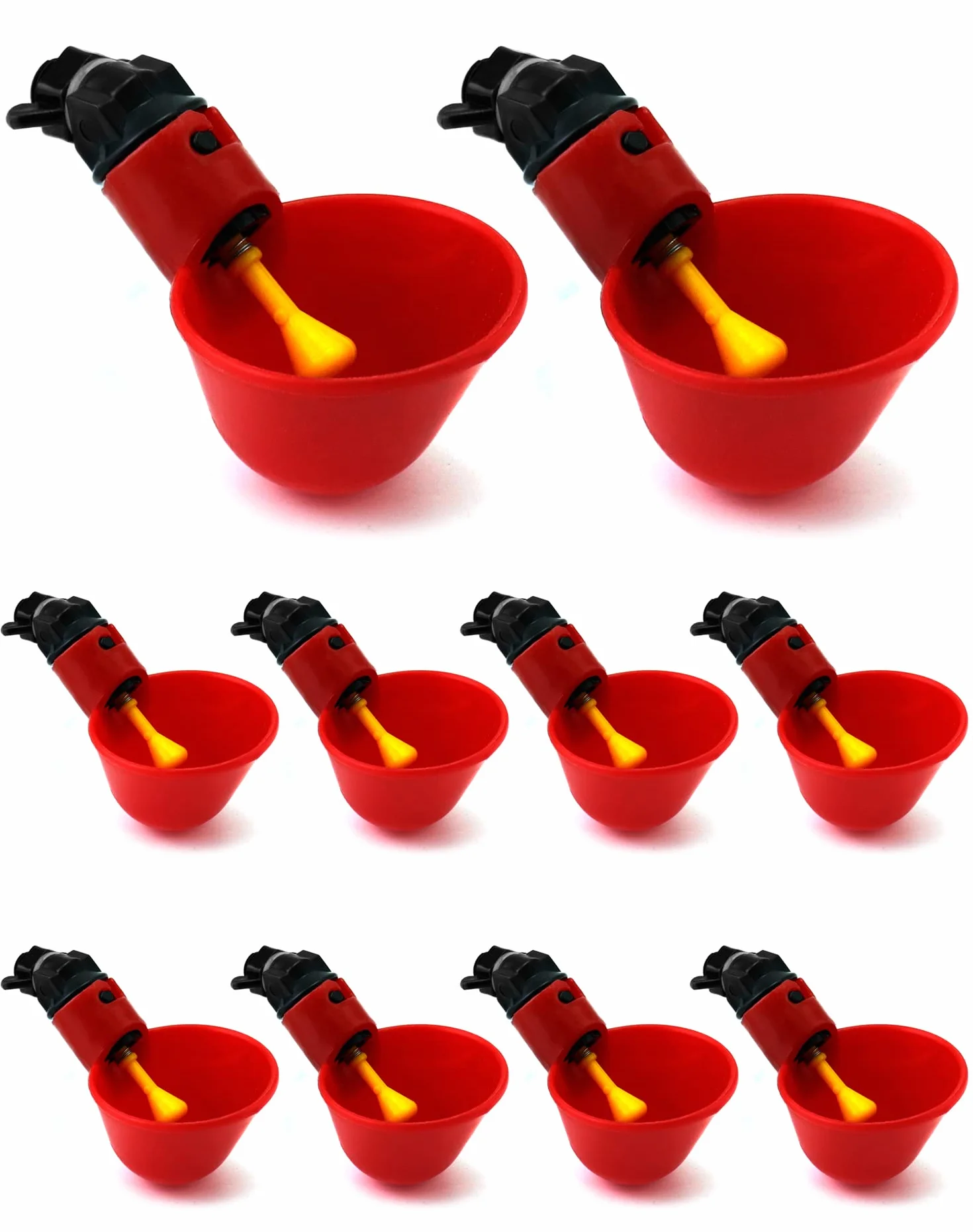 QWORK® 10 sztuk automatyczny poidła do drobiu plastikowy poidło do kurczaka, narzędzie do picia wody dla ptaków przepiórka gołąb kurczak kura (25mm, na wiadro)