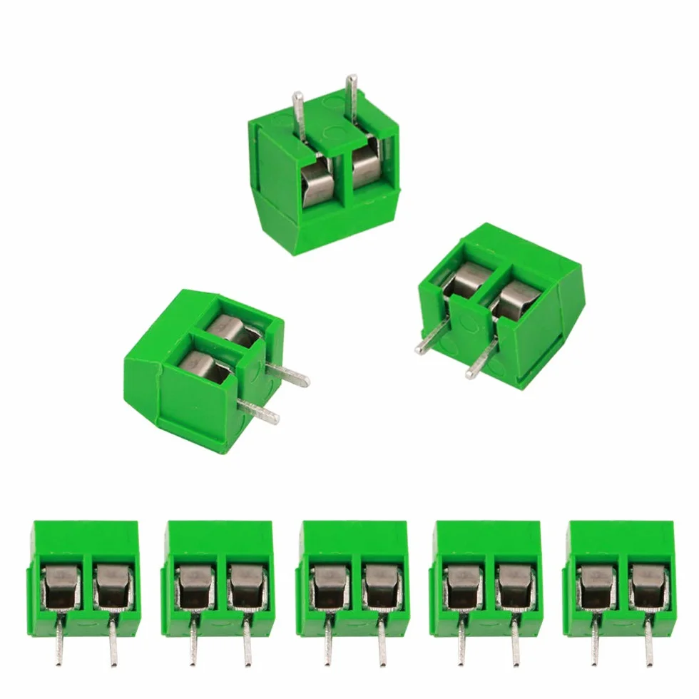 80 szt. Premium 2-pozycyjny 2-pinowy wtykowy blok zacisków PCB, blok zacisków śrubowych do montażu na płytce PCB o rozstawie 5,08 mm (300V / 10A, zielony)