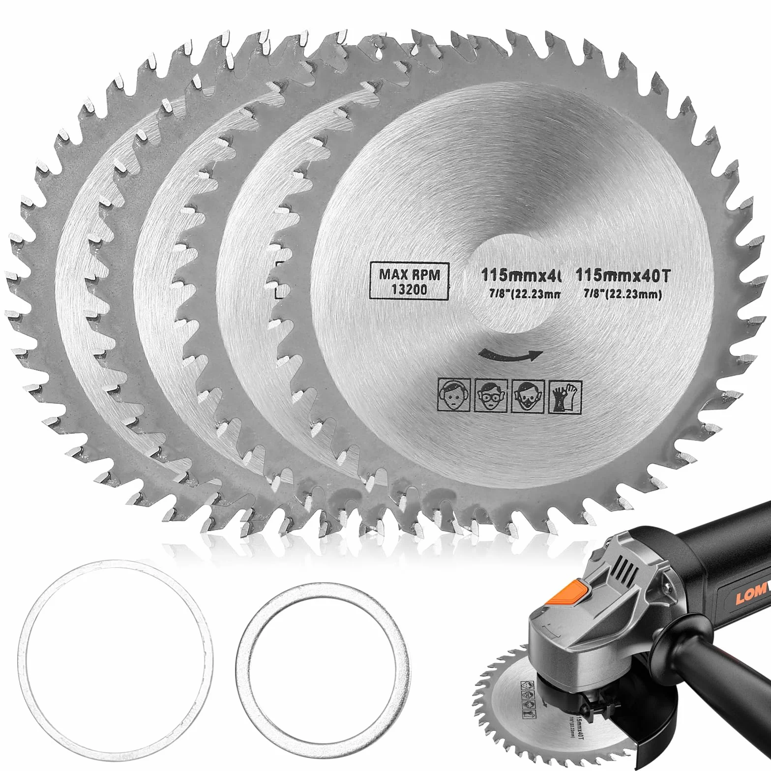 Szlifierka kątowa 115 mm tarcza do drewna 40T zęby z węglika spiekanego do trzpienia 7/20.3 cm