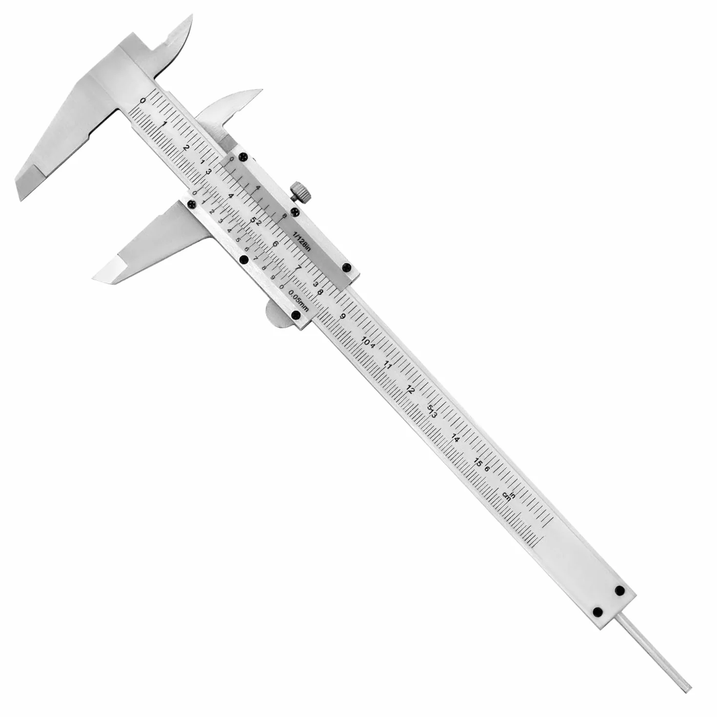 QWORK Wysoka precyzja suwmiarka 6"/150 mm, 0,05 mm / 1/128" Tol. Suwmiarka suwaka ze śrubą zabezpieczającą