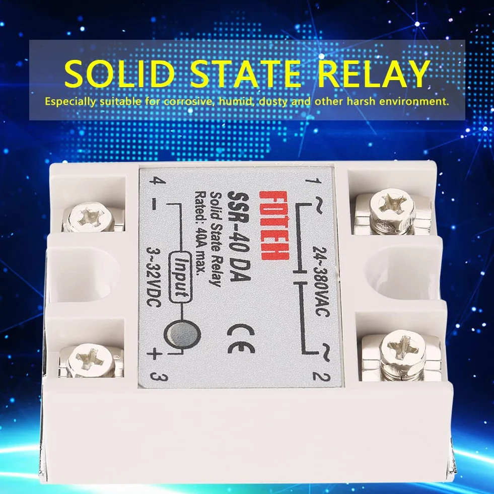 Akozon SSR-40DA 25A jednofazowy moduł przekaźnika statycznego DC-AC 5V 220V