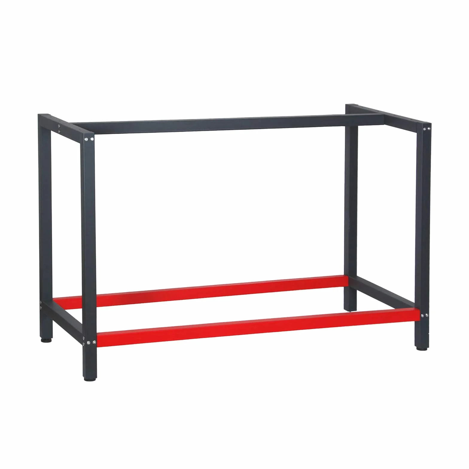 Wiltec Stelaż stołu warsztatowego 125x57x81 cm stal antracyt czerwony 200 kg