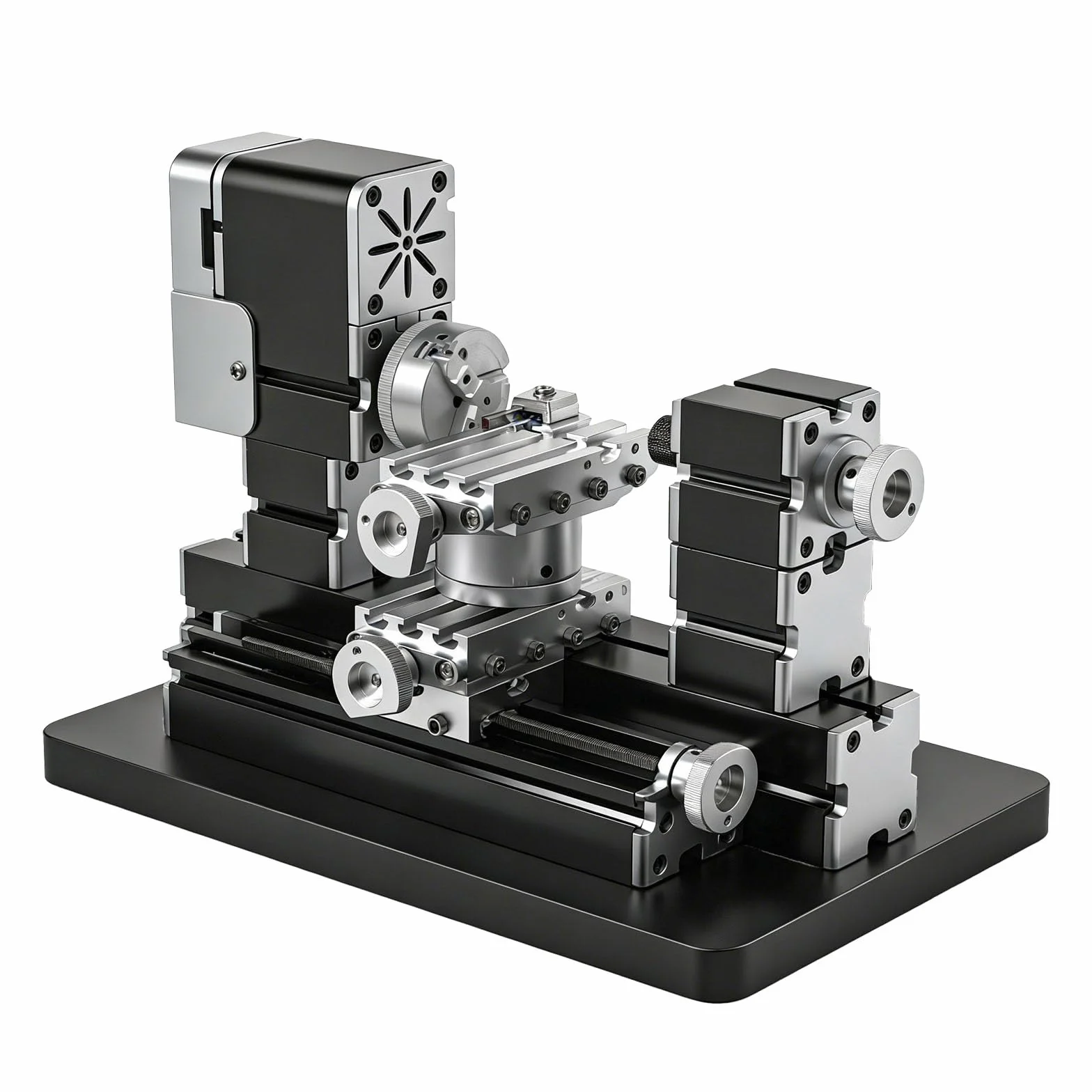 Wysoka moc 60W Mocny mini metalowy zestaw do majsterkowania 4-osiowa tokarka obrotowa z podstawą 12000 RPM do drewna, miękkich metali, plexiglassu, plastiku