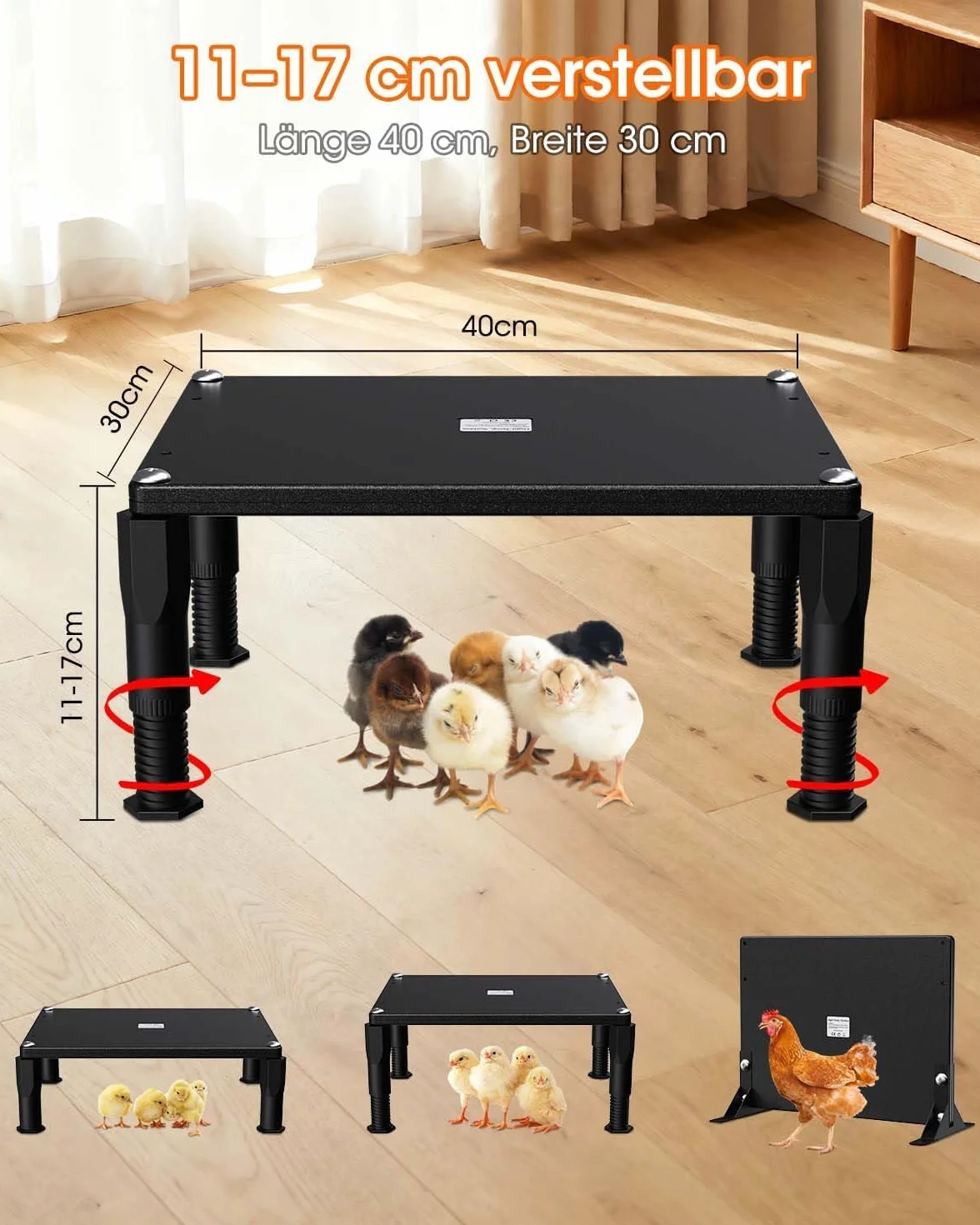 Płyta grzewcza do kurnika 110W 40x30cm 5-80°C z timerem 24h panelowy grzejnik dla drobiu