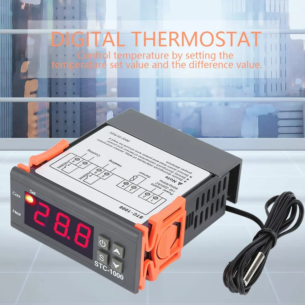 STC-1000 Sterownik termostatu z wyświetlaczem LCD 110-220 V -50-99°C