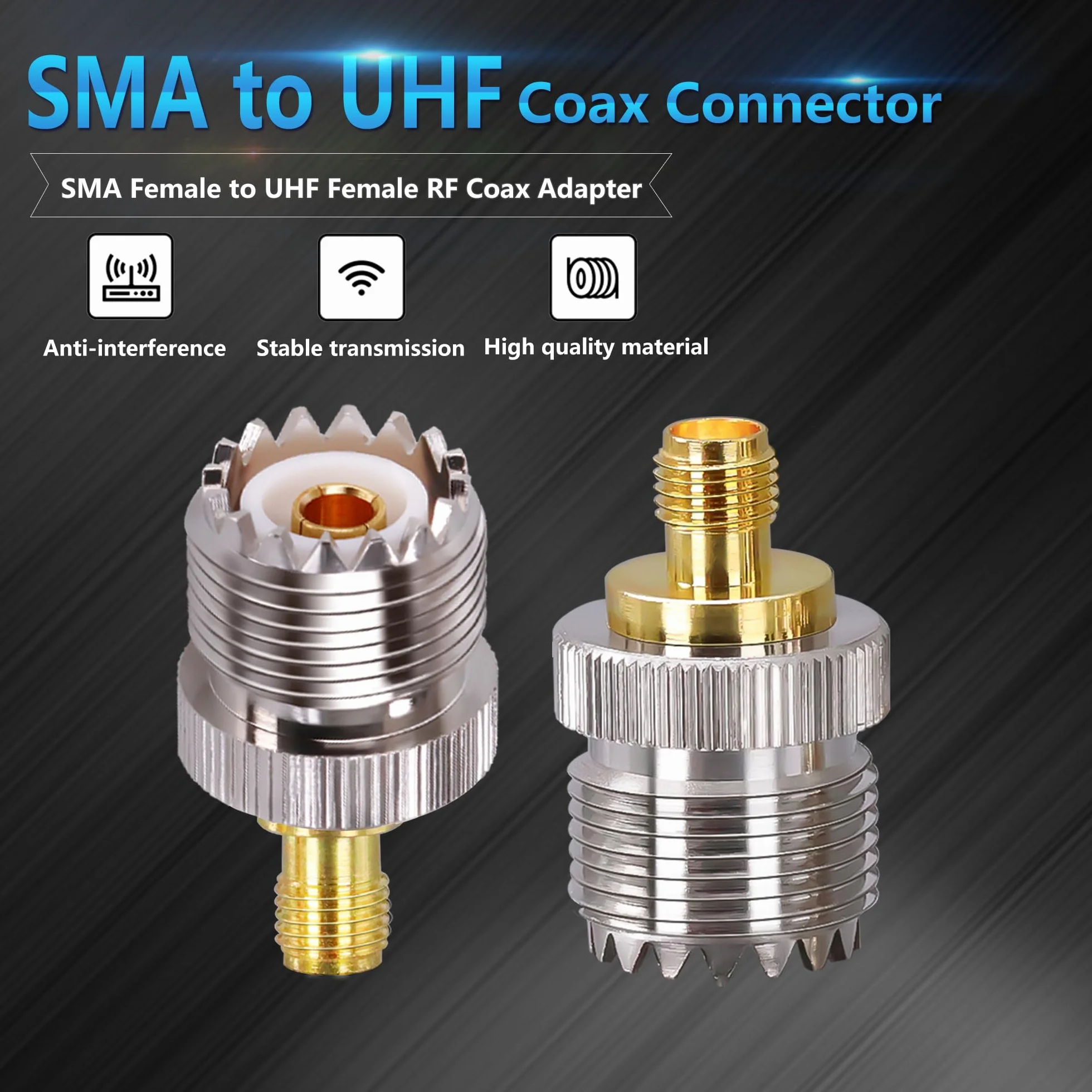 UHF PL-259 żeńska do SO239 żeńska Adapter CB radiowa 2szt
