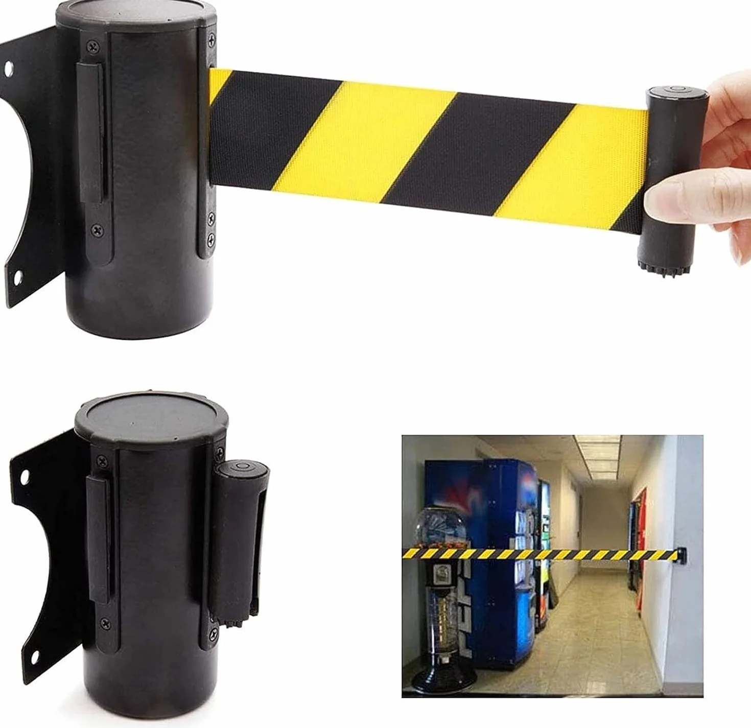 Zwijana ścienna taśma ostrzegawcza do wewnątrz i na zewnątrz taśma ostrzegawcza do barier kontroli tłumu i separacji linii (Size : 3M)