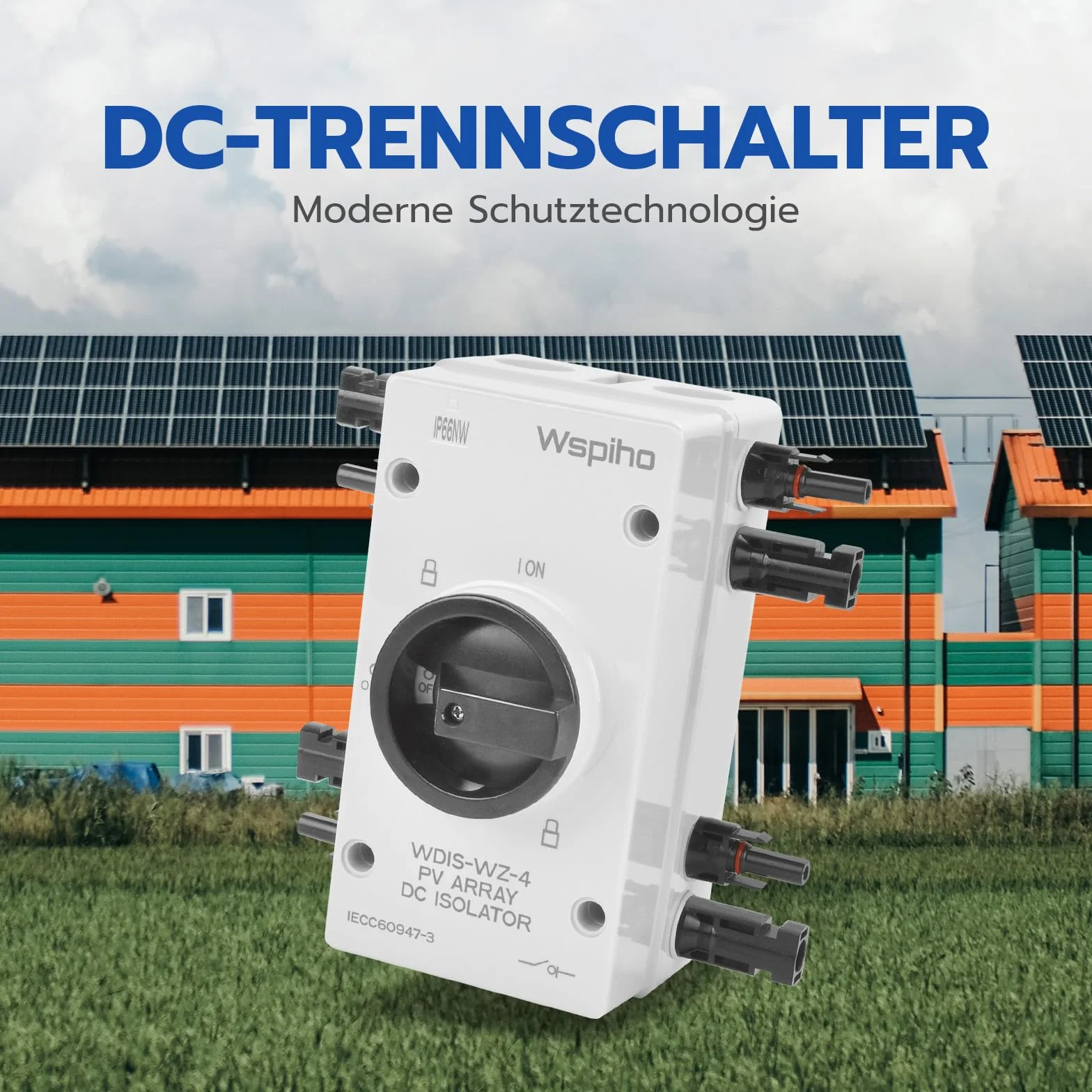 Odłącznik DC PV 32 A, 1000 V, 2-strunowy wyłącznik PV, skrzynka przyłączeniowa do instalacji solarnej, IP66 PV bezpiecznik automatyczny do paneli słonecznych