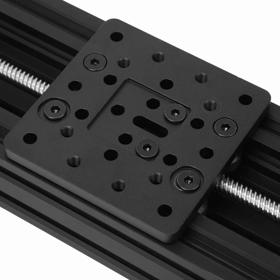 Prowadnica liniowa Stół ślizgowy 8mm Śruba kulowa prowadząca Tor ruchu Stop aluminium Prowadnica liniowa CNC Napęd etapowy do drukarki 3D Maszyna do grawerowania (500mm-czarny)