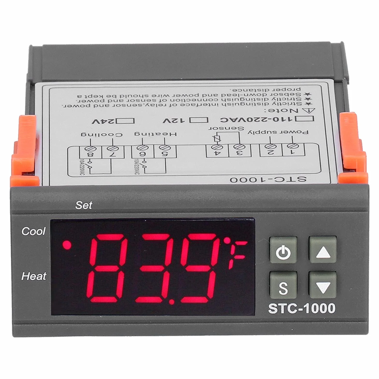 STC-1000 Uniwersalny Cyfrowy Regulator Temperatury, Termostat Chłodzący i Grzewczy z Czujnikiem NTC do Domowego Warzenia Piwa Fermentor Lodówka Inkubator Szklarnia(24V)