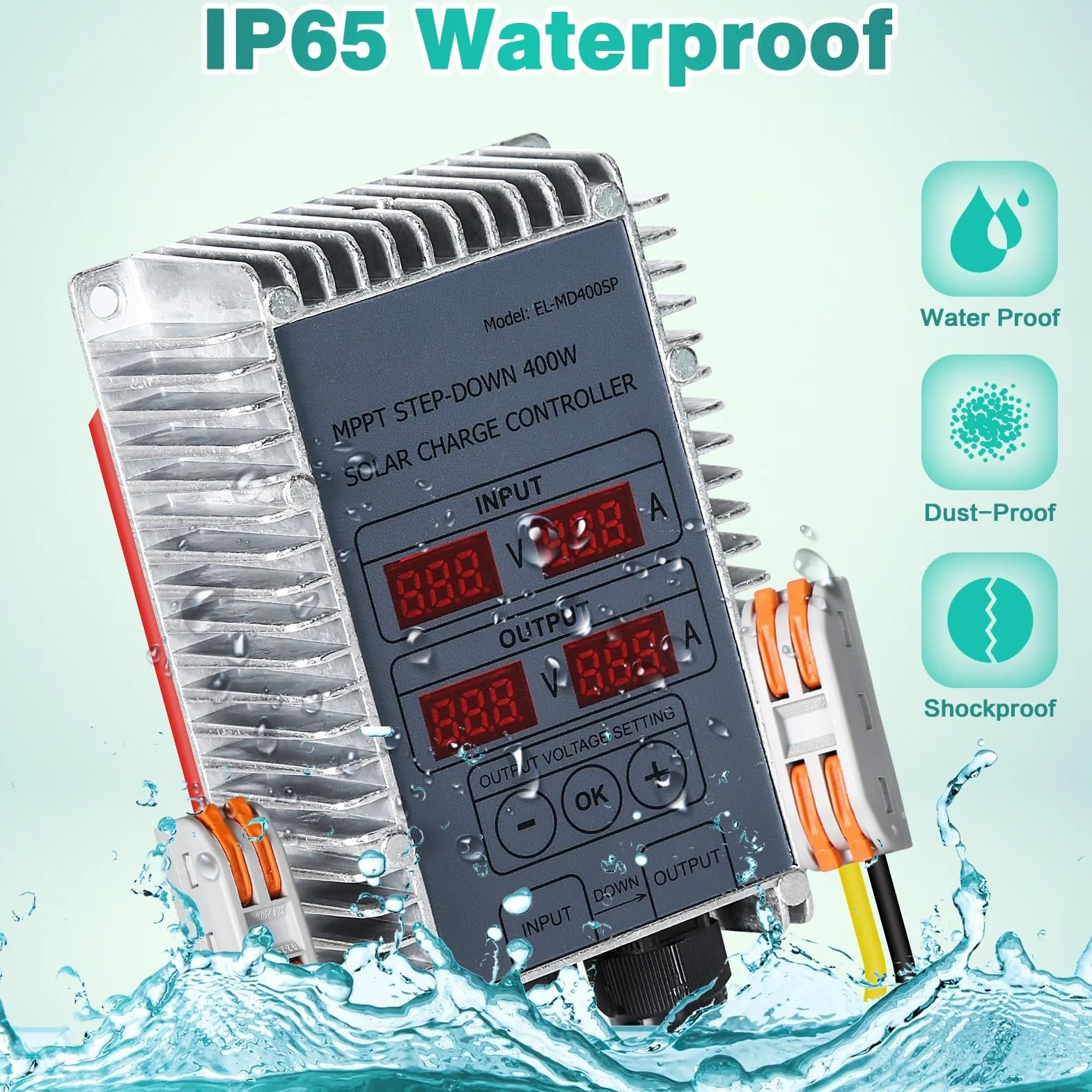 DEWIN Solarny Regulator Ładowania Boost MPPT 24 V - 85 V, Regulowany Napięcie, Step Up Solar Panel Słoneczny 400 W
