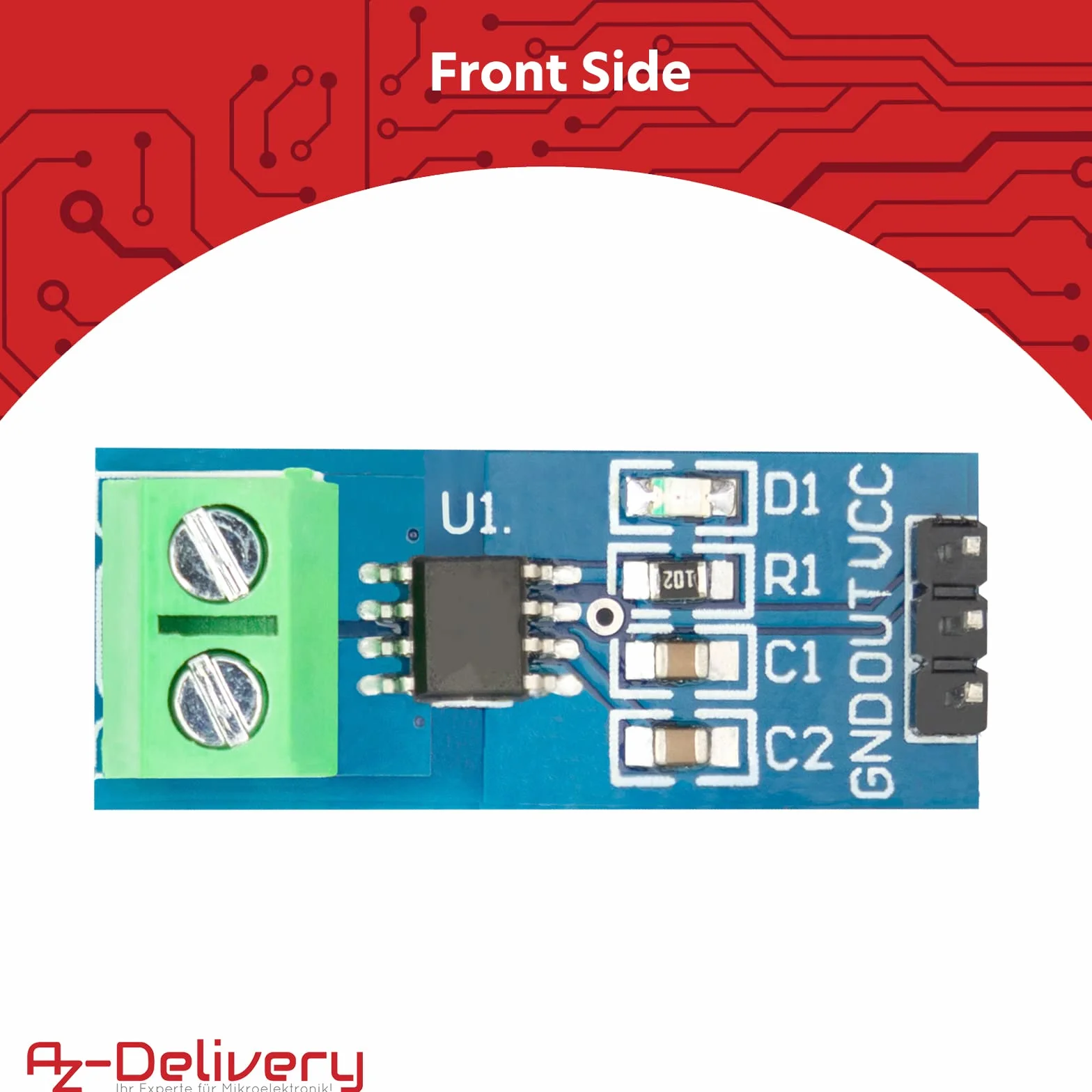 AZDelivery ACS712 30A amperowy moduł czujnika prądu Czujnik prądu kompatybilny z Arduino w tym e-book!