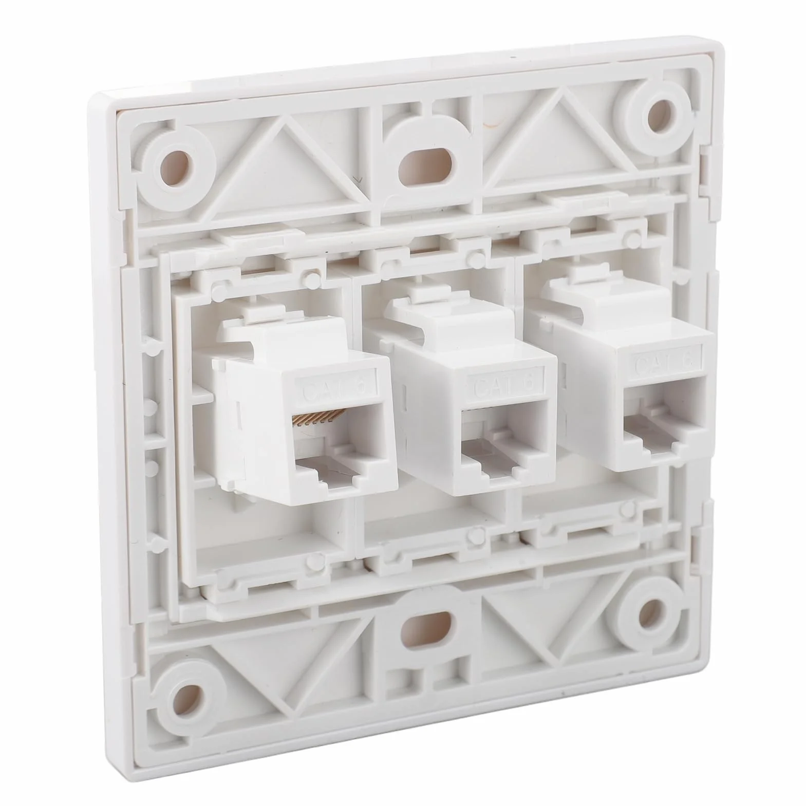 Płyta ścienna Cat 6 Ethernet 3-portowa dla CAT5 CAT5E CAT6 CAT6A, żeńska do żeńska Płyta ścienna Keystone Internetowa Płyta ścienna.