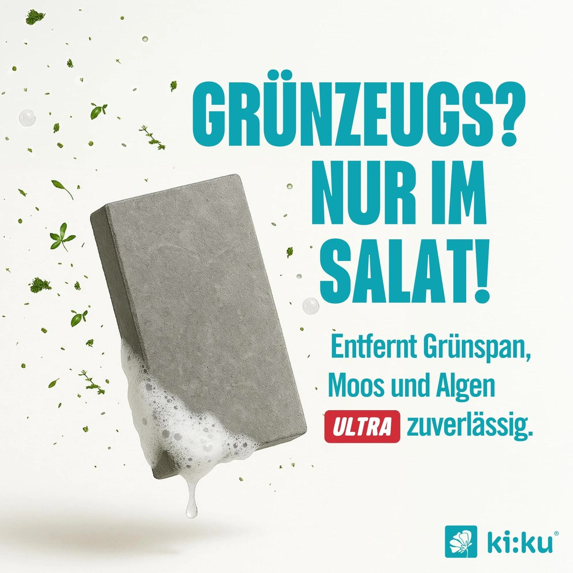 ki:ku® Ultra środek do czyszczenia kamienia | bezkwasowy środek do czyszczenia powierzchni zewnętrznych, przeciwko olejowi, sadzie, mchowi i brudowi, na taras, chodnik, fasadę, mocny i przyjazny dla