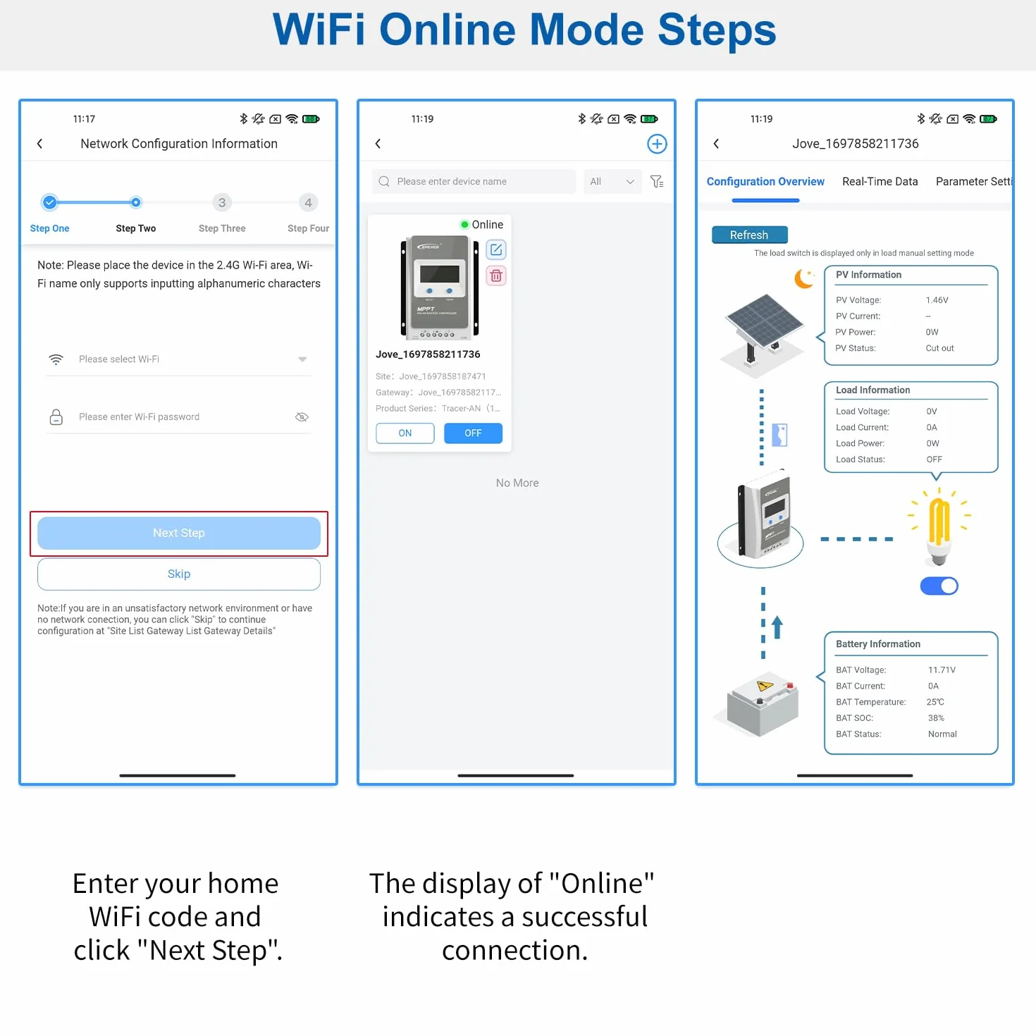 EPEVER Moduł WiFi do kontrolera ładowania słonecznego MPPT monitor falownika i modyfikuj parametry za pomocą aplikacji mobilnej (EPEVER-WiFi-2.4G-RJ45-D)