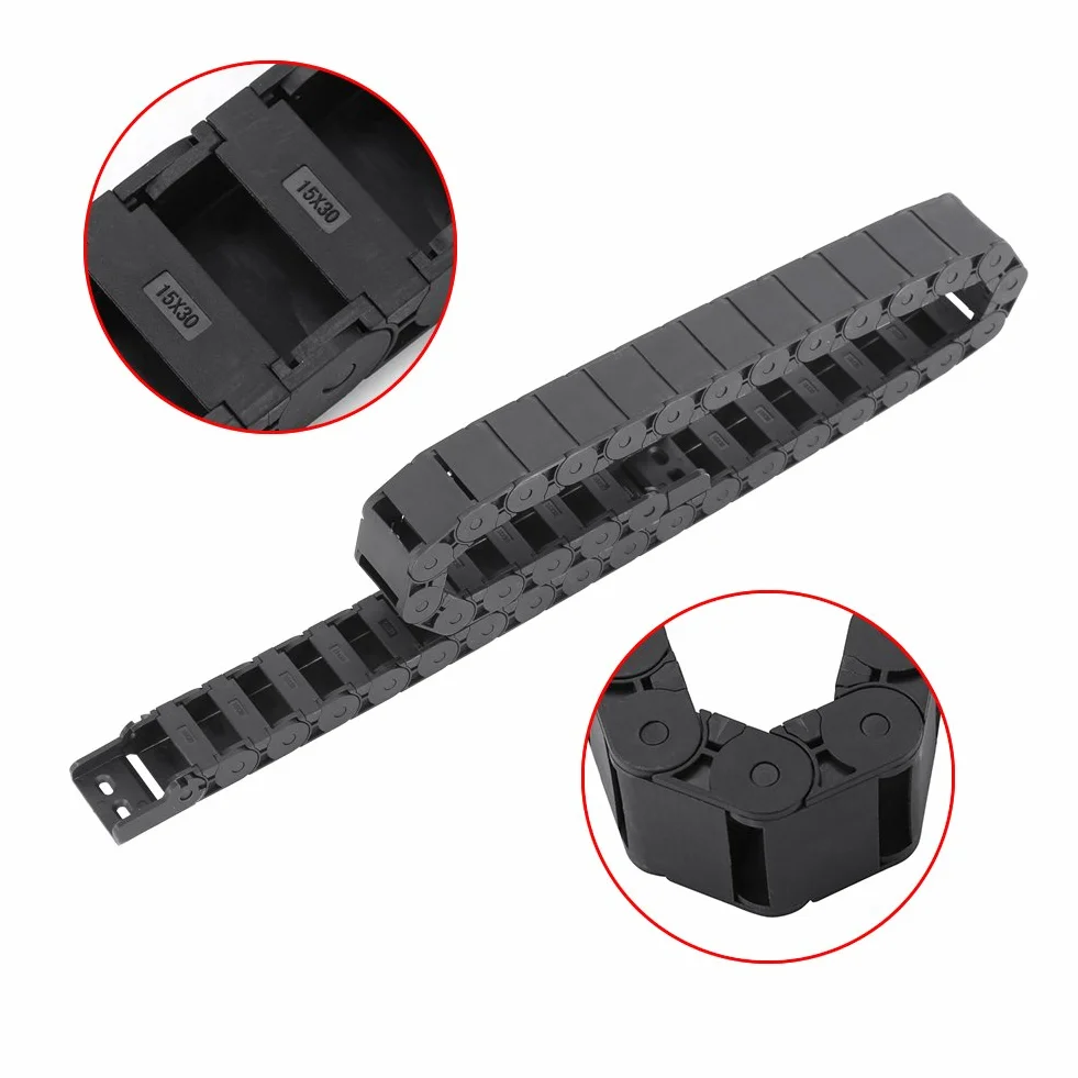 Łańcuch holowniczy z nośnikiem kablowym, nylonowy łańcuch kablowy, mocowanie maszyny do grawerowania drutu 15 mm x 30 mm do elastycznych kabli i małych węży hydraulicznych lub