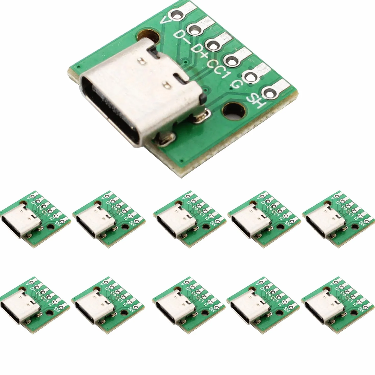 RUNCCI-YUN Adapter USB C na DIP PCB Breakout Board 2,54 mm Pitch 16 pinów 3.1 typ C