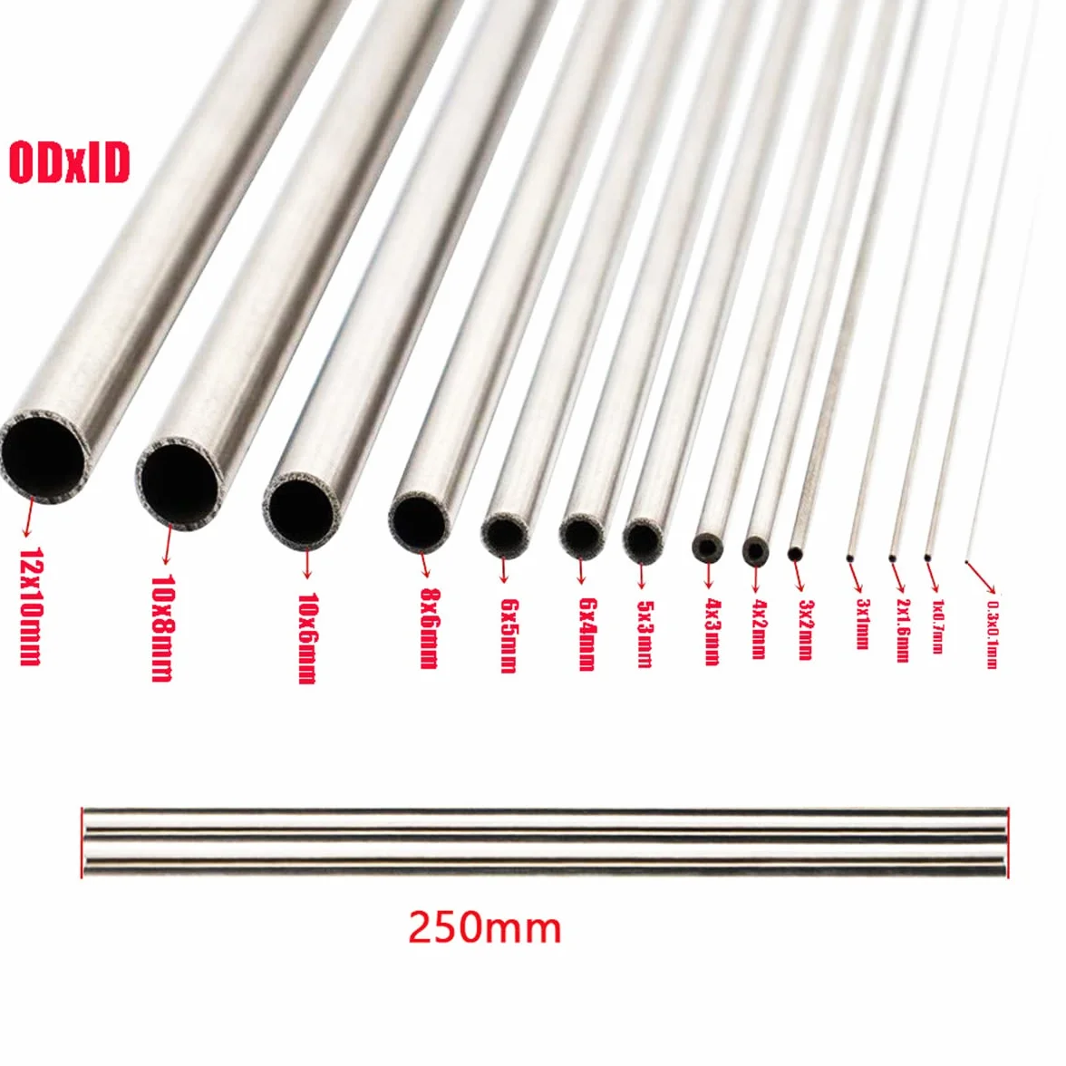 3 szt. 304 rura prosta ze stali nierdzewnej średnica zewnętrzna 5 mm x 3 mm ID, długość 250 mm rura kapilarna ze stali nierdzewnej