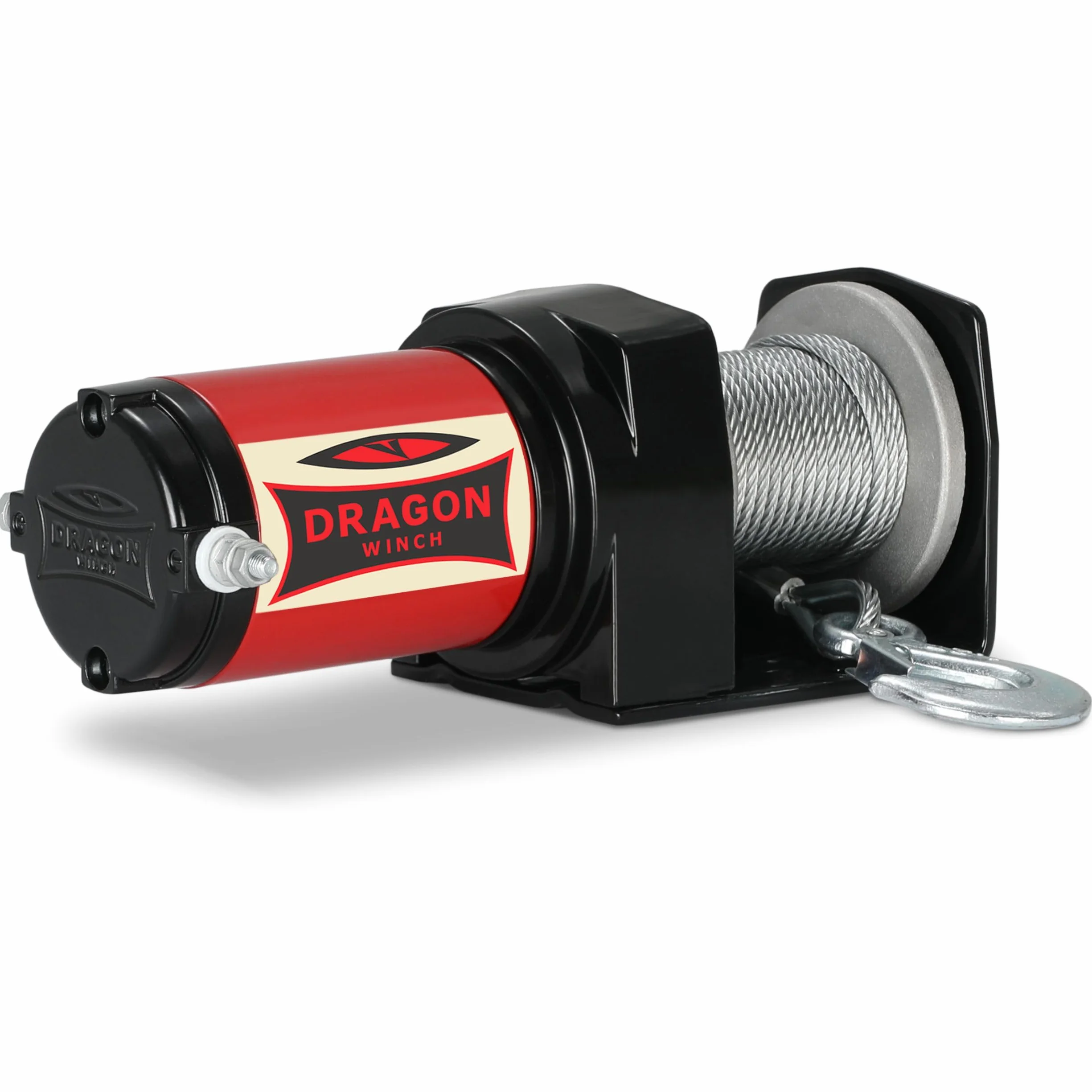 Dragon Winch Wyciągarka elektryczna 12V 2000 lbs/907 kg z liną stalową 10m do ATV, UTV pługów, quadów | w komplecie z pilotem przewodowym + akcesoria | seria Maverick