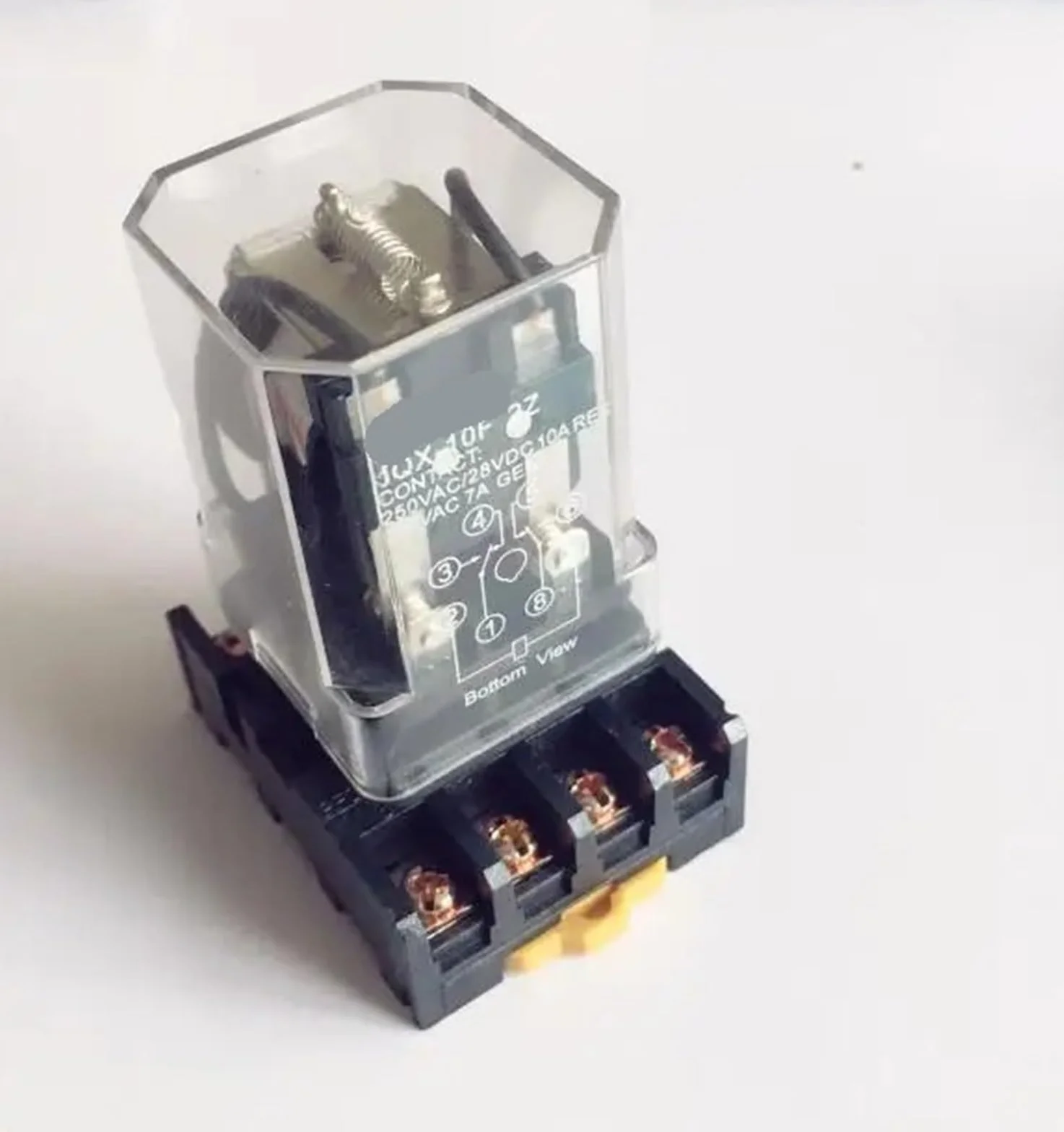Przekaźnik JQX-10F 2Z Mały przekaźnik ogólny z podstawą 8PIN DC12V DC24V AC110V AC220V 1szt (AC220V)